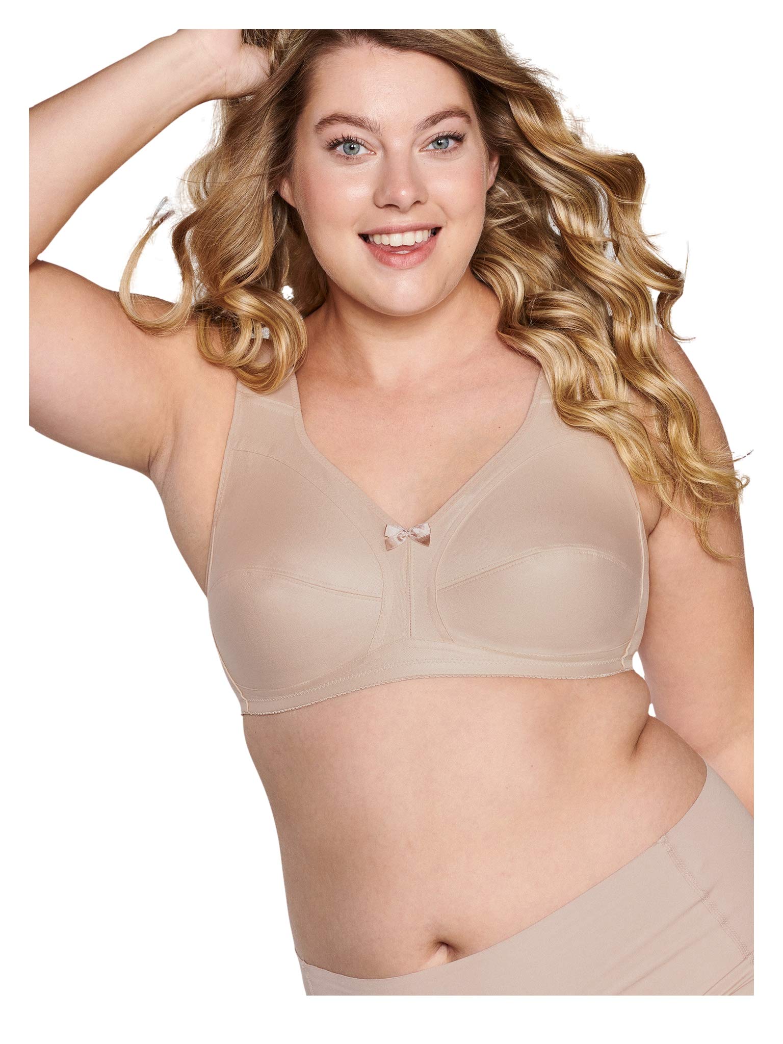 Naturana Women's Light Beige Firm Support Soft Cup Bra Full Coverage, 42B