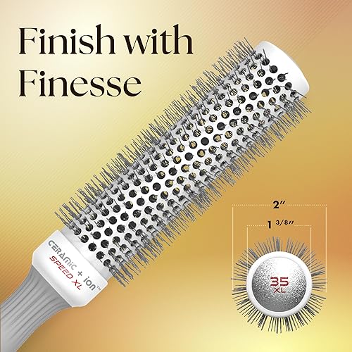 Miniatura 5 de Olivia Garden Ceramic + Ion Speed XL - Extra-Long Round Thermal Hair Brush - Not Electrical - Professional Blowout Brush for Normal to Thick Hair