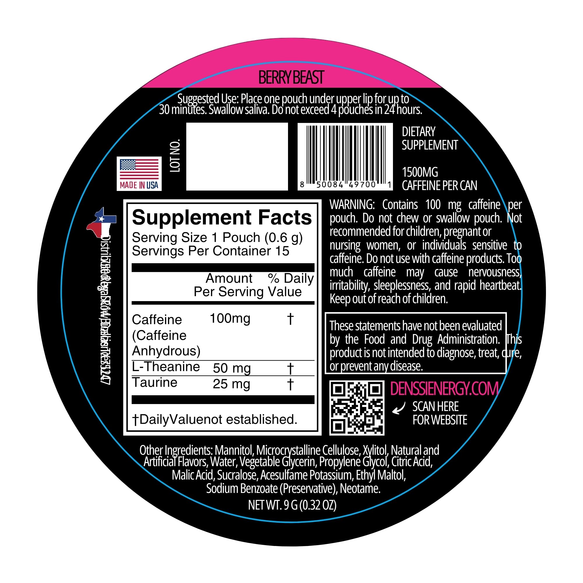 Energy Pouches – Fast-Acting Caffeine + Nootropic Boost – Sugar-Free, Tobacco-Free, Zero Crash Replacement/Alternative for Focus and Energy (6-Pack, Variety) — Amazon image 2