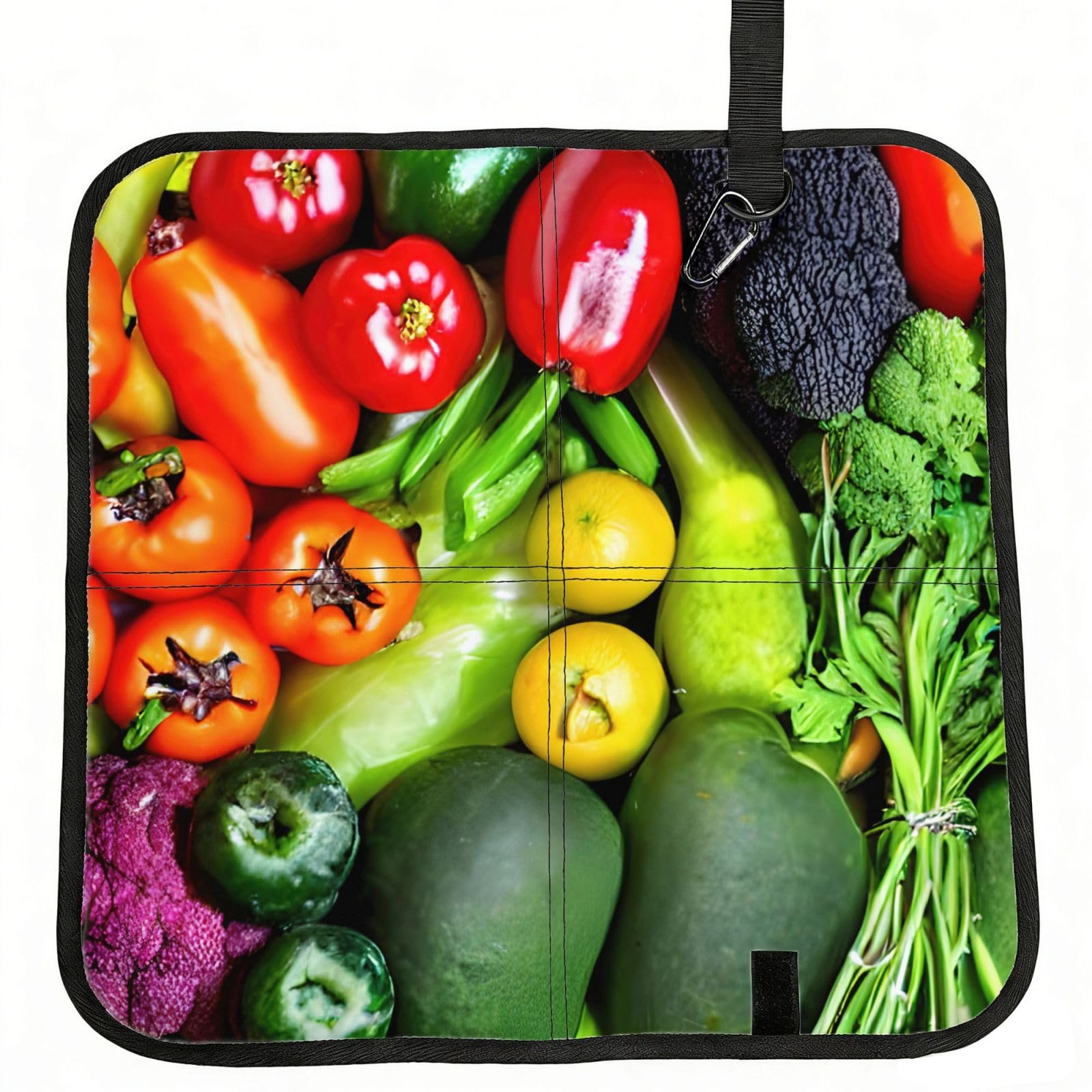 NImongt Fresh Vegetables Fruits Print Portable Chair Pad Foldable Seat Cushion Outdoor Seating Office Picnic Camping