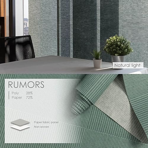 Miniatura 3 de GoDear Design Persianas de riel de panel deslizante ajustable, se adapta a ventanas, puertas de patio, puertas corredizas de vidrio, divisores de