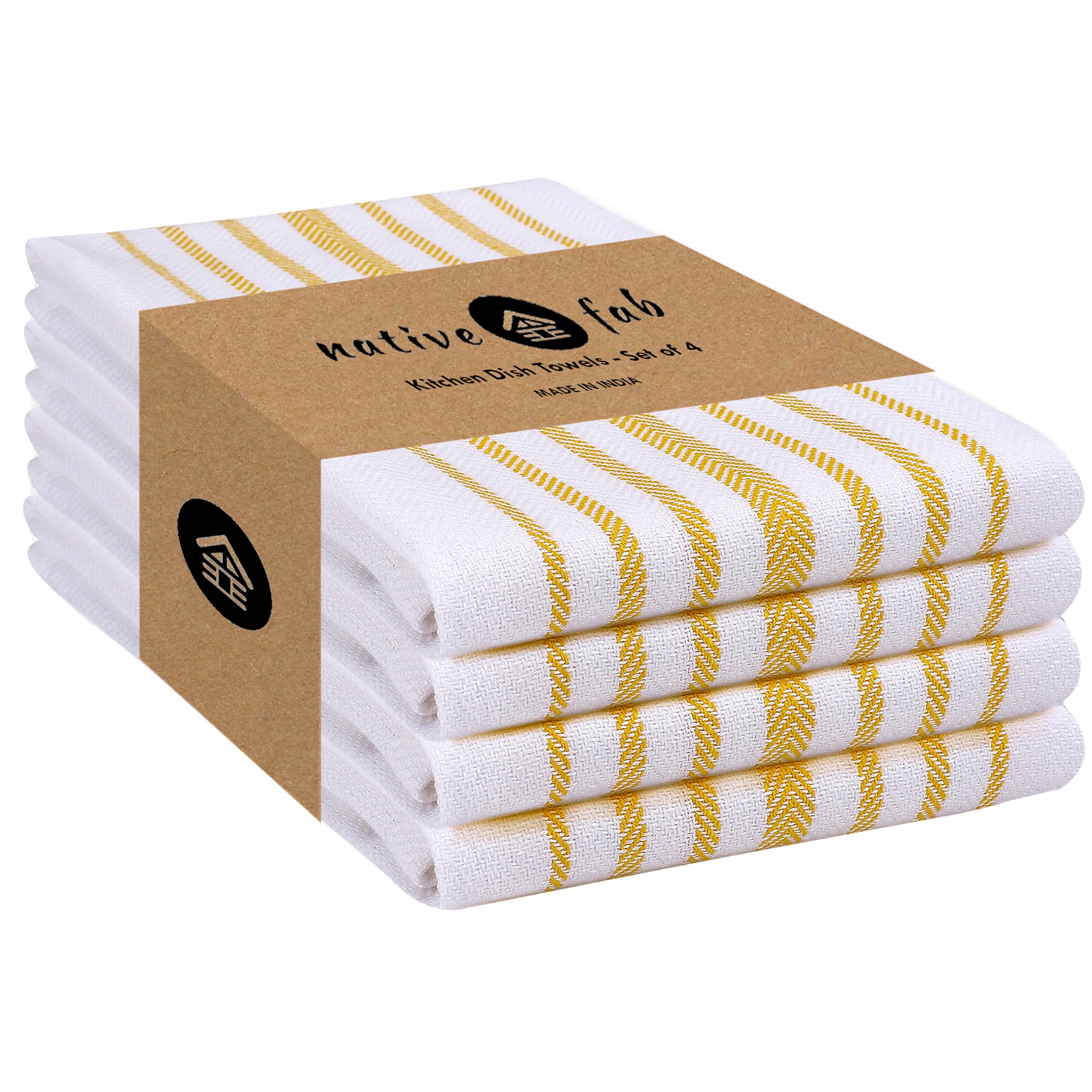 Native Fab Farmhouse Küchentücher Set – 12 Stück, 45x71 Cm, 100% Baumwolle, Super Saugfähig