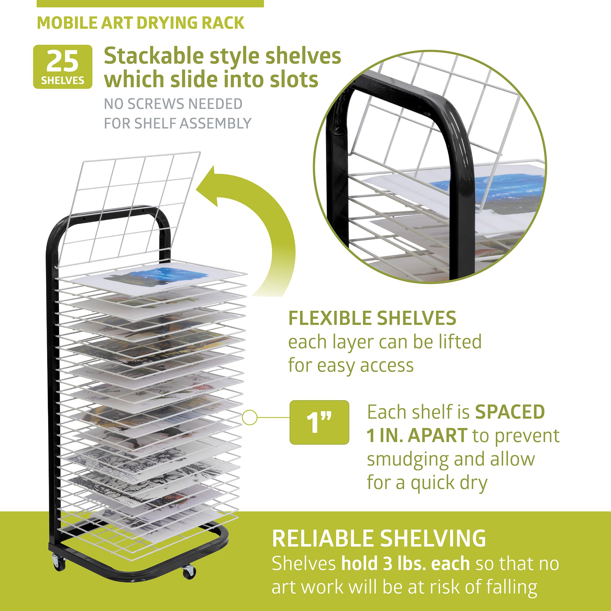 Amazon.com: Pearington 25-Shelf Mobile/Wall Mountable Art Drying