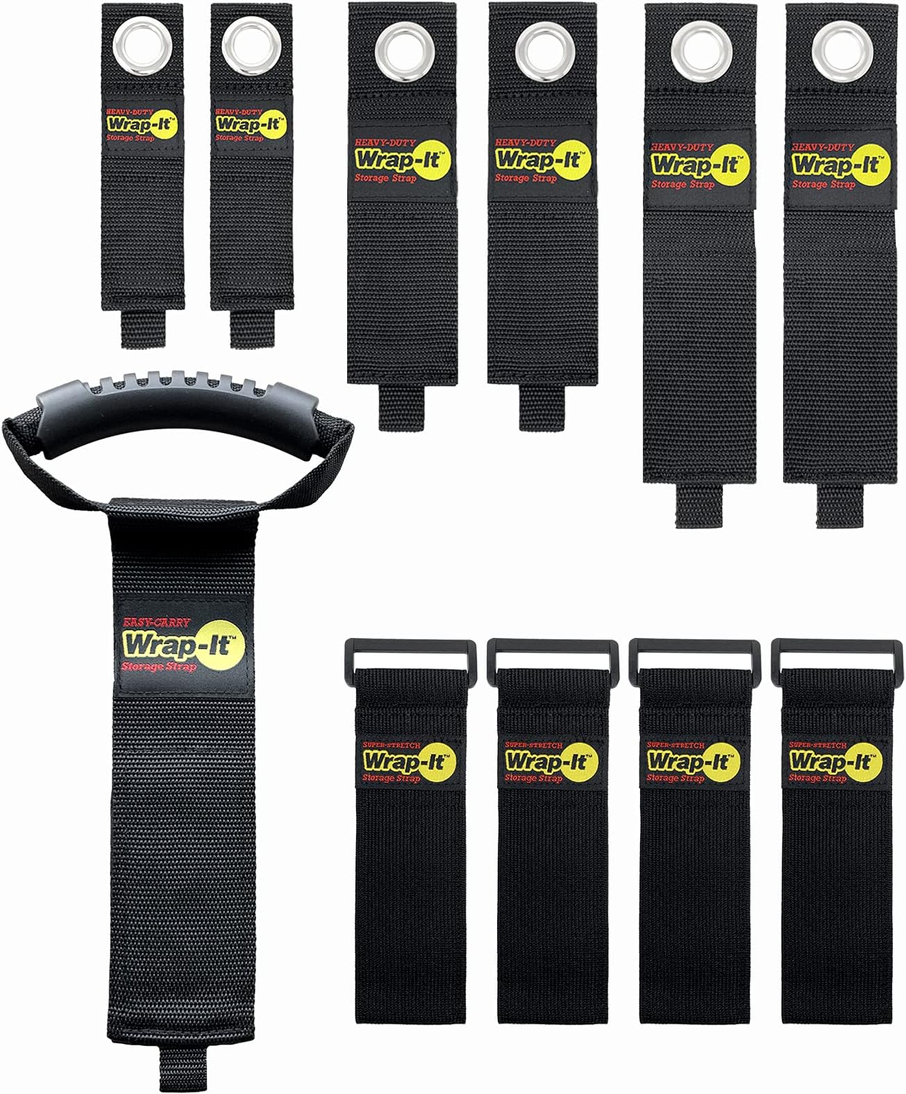 Garage Organization Value Pack - Assorted Storage Straps for Cord and Hose Storage