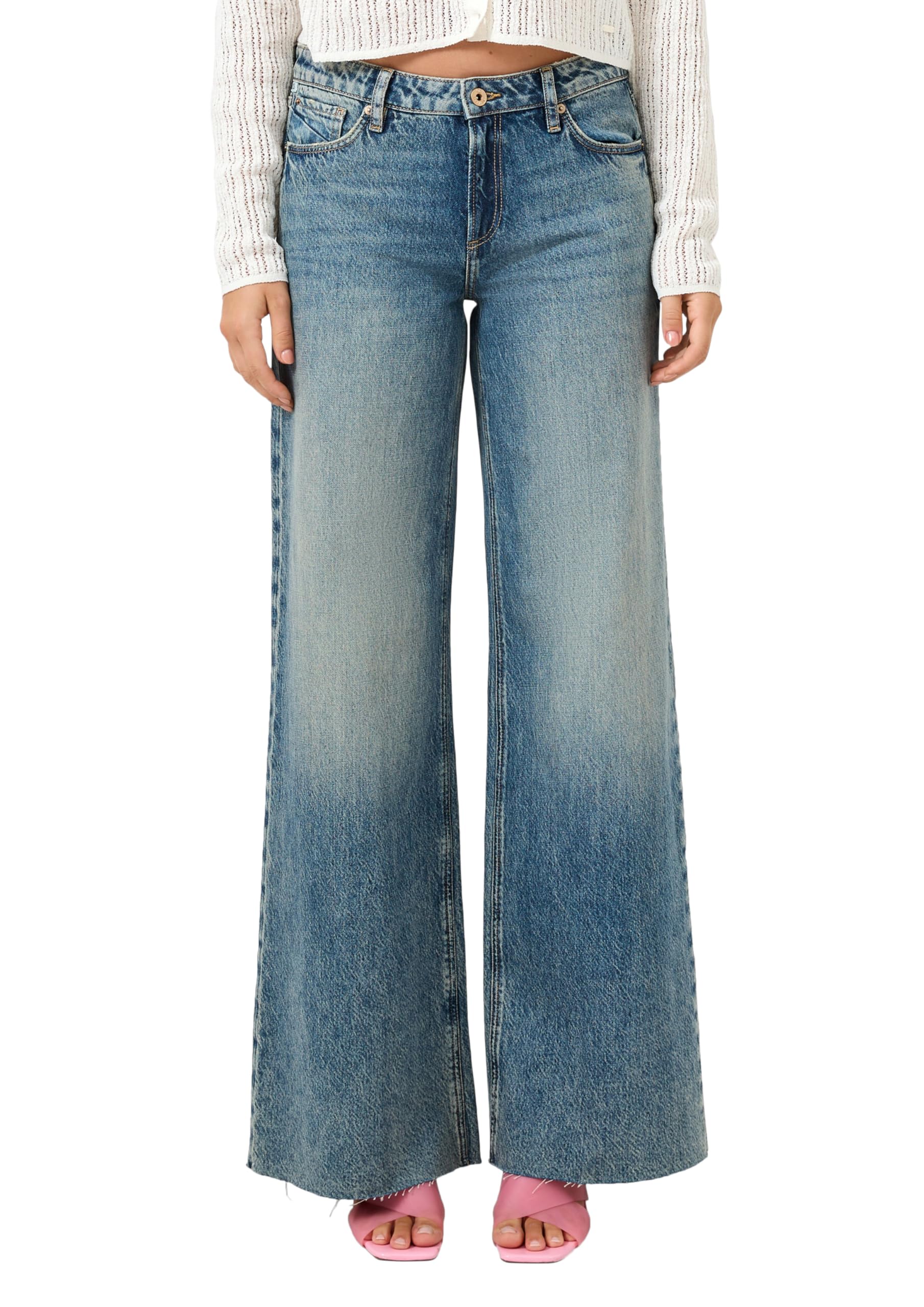 QS Jeans Catie/Slim Fit/Mid Rise/Wide Leg