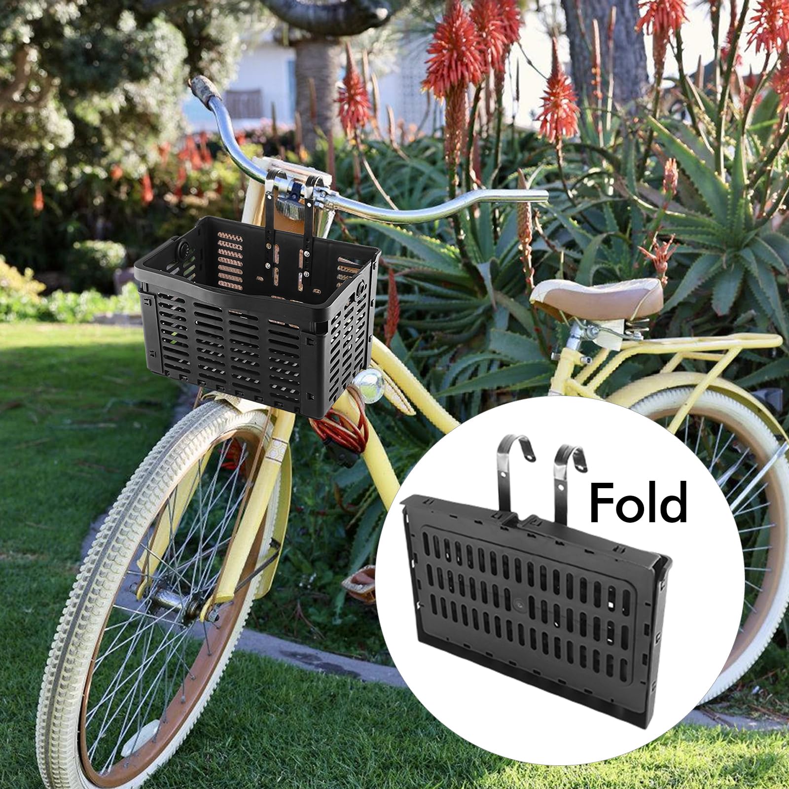 Cestino per bicicletta pieghevole, cestino posteriore per portapacchi, cestino per bicicletta pieghevole per portapacchi, 31,5 X 22,5 X 20,5 cm, per acquisti, animali domestici, scuola, lavoro, gite