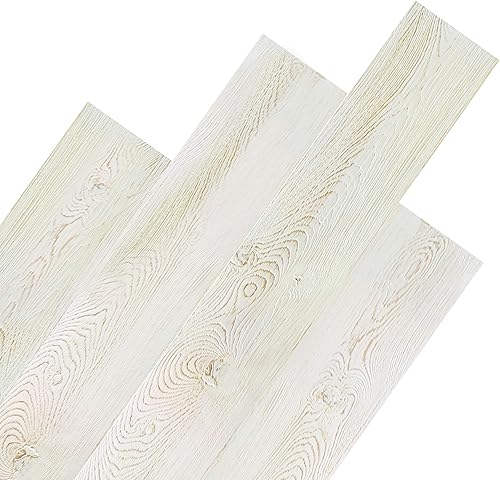 Kingsman Ancient White Wash Color 5 in. Ancho x 46-12 pulgadas. Paneles de pared de madera reciclada para despegar y pegar, 16 pies cuadrados