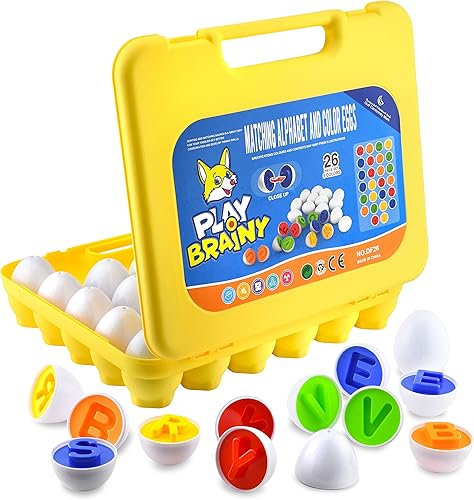 Miniatura 7 de Play Brainy Huevos a juego de formas y colores juguete de huevo de Pascua juguete educativo Montessori STEM para niños pequeños y preescolares ideal