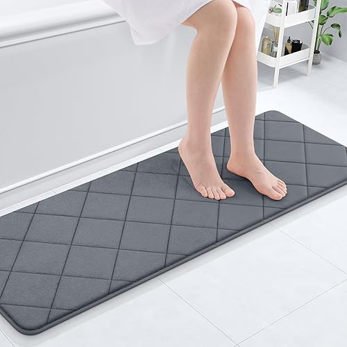 Miniatura 238 de OLANLY Tapete de baño de espuma viscoelástica de 24 x 16 pulgadas, ultra suave y absorbente, lavable a máquina, cómodo tapete de baño para suelo de