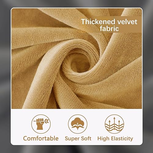 Miniatura 9 de hyha Fundas de cojín de terciopelo para sofá, fundas elásticas para sofás modulares en forma de L, fundas para tumbonas, fundas de asiento de