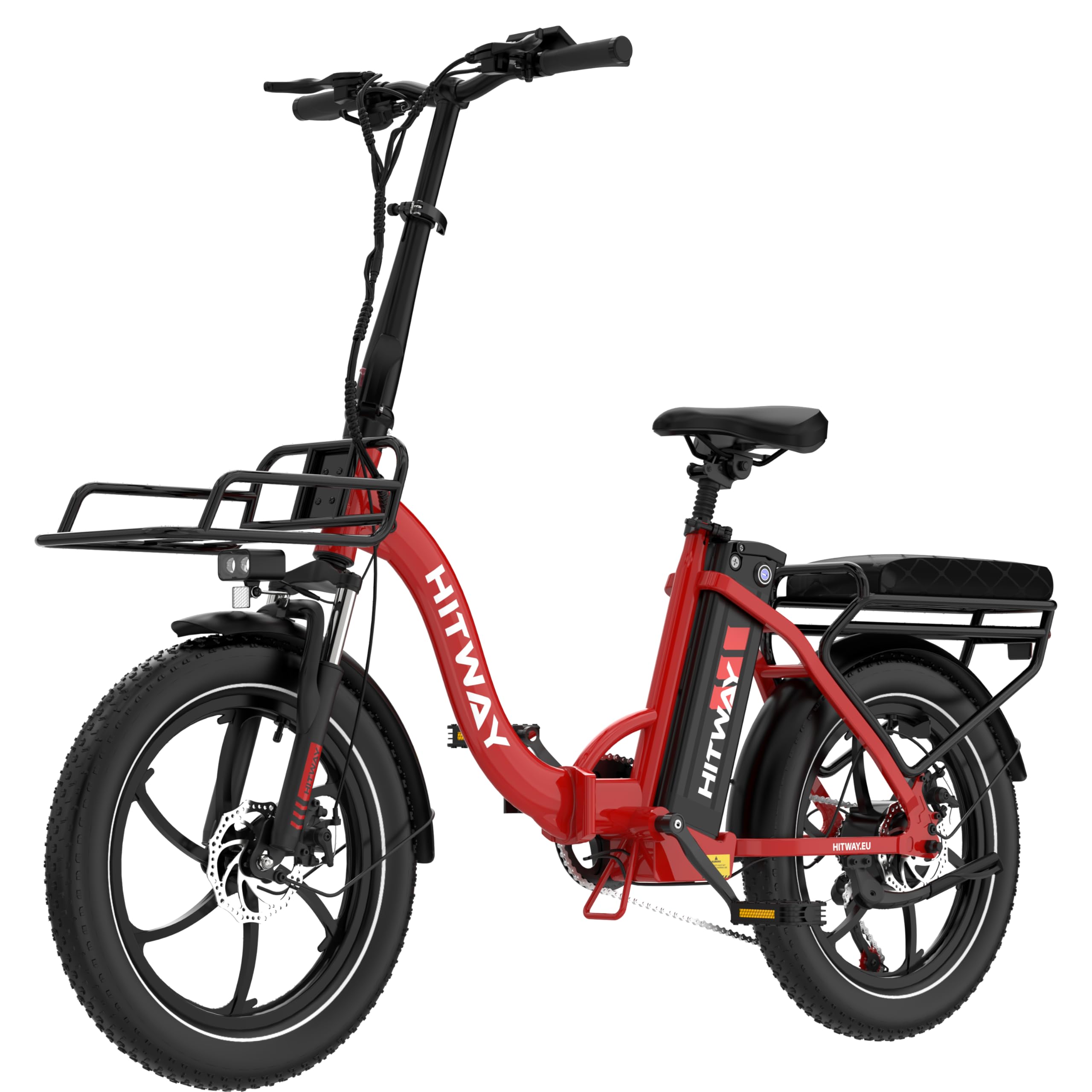 HITWAY E Bike, Ebike mit 250W Motor, Elektrofahrrad 20 Zoll, E-Bike mit 70-150km Reichweite, 7-Gang, APP-Steuerung, faltbar, IP54 wasserdicht, Pedelec RED Sport & Freizeit