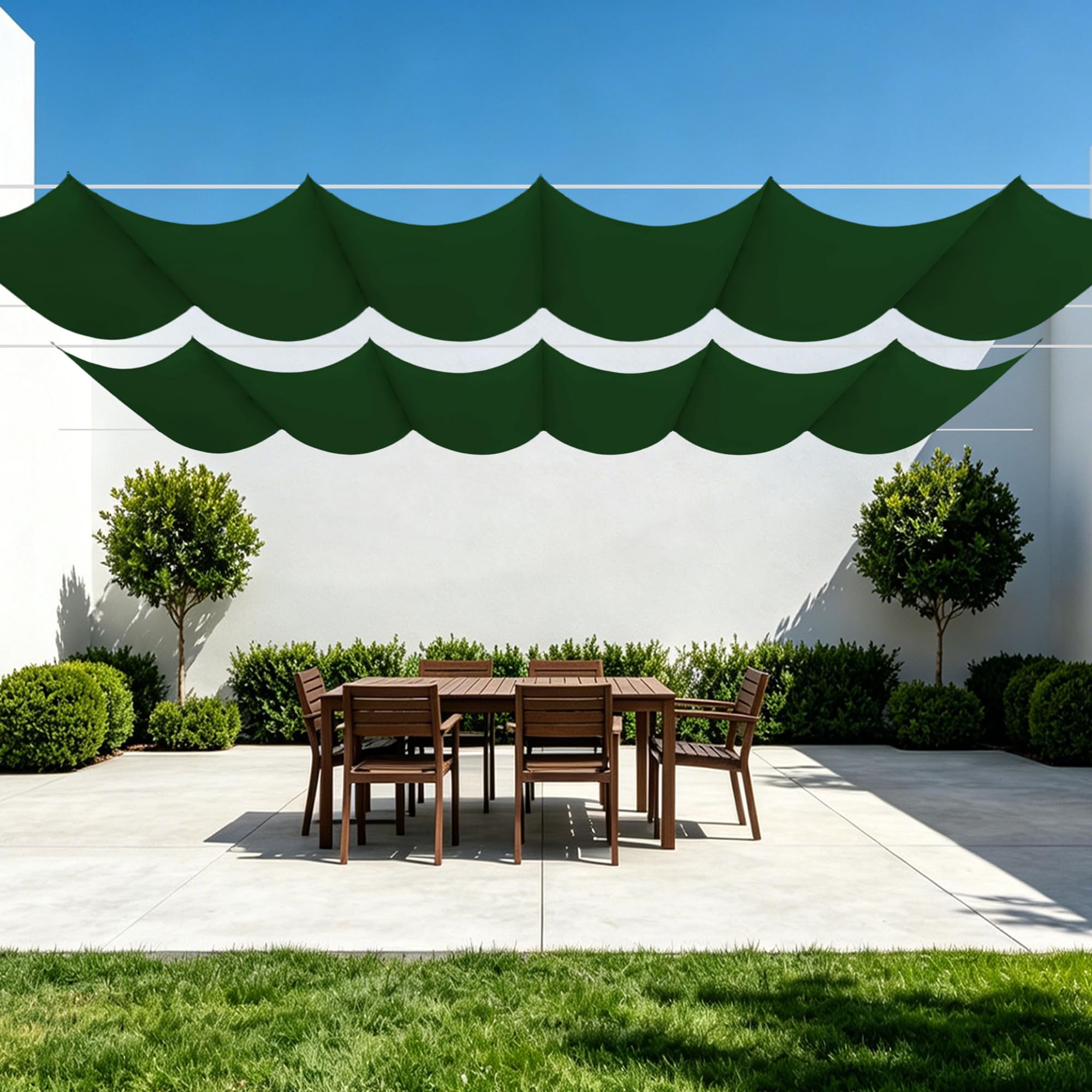 Voiles d'ombrage rétractable 2x2m vert foncé pour jardin