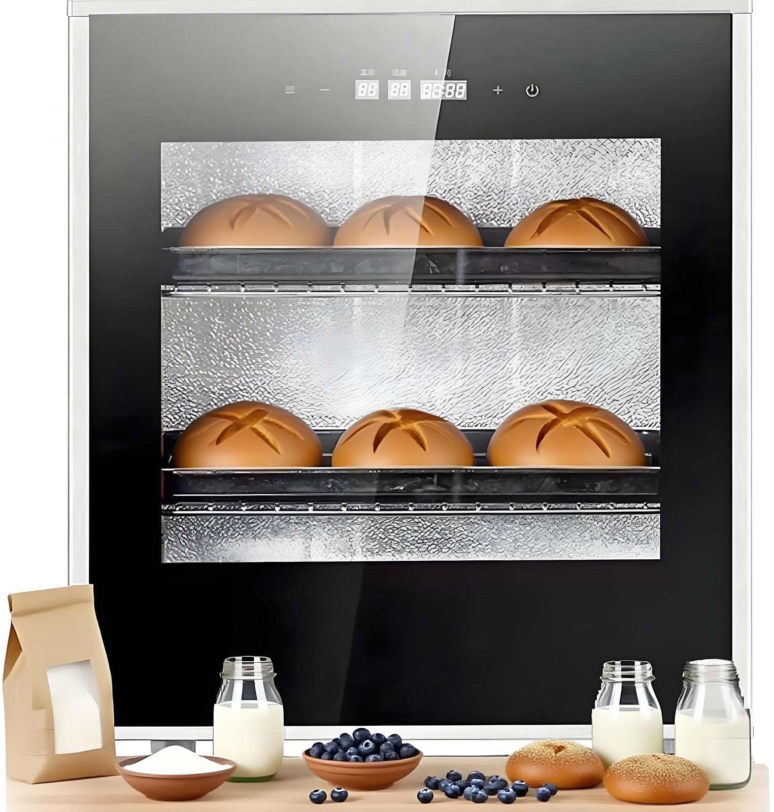 aallwwsso 40L Dough Proofer with Adjustable Temperature and Humidity, Electric Dough Proofer Machine, for Even Fermentation, Home Kitchen Use