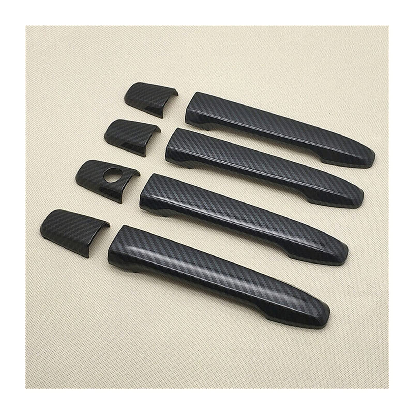 Qwqthgs 3 Car Exterior Door Handle Cap For Mitsubishi Outlander 2007-2020 8 Pcs Car Exterior Door Handle Cover Decoration Trim Carbon Fiber Patten(3)