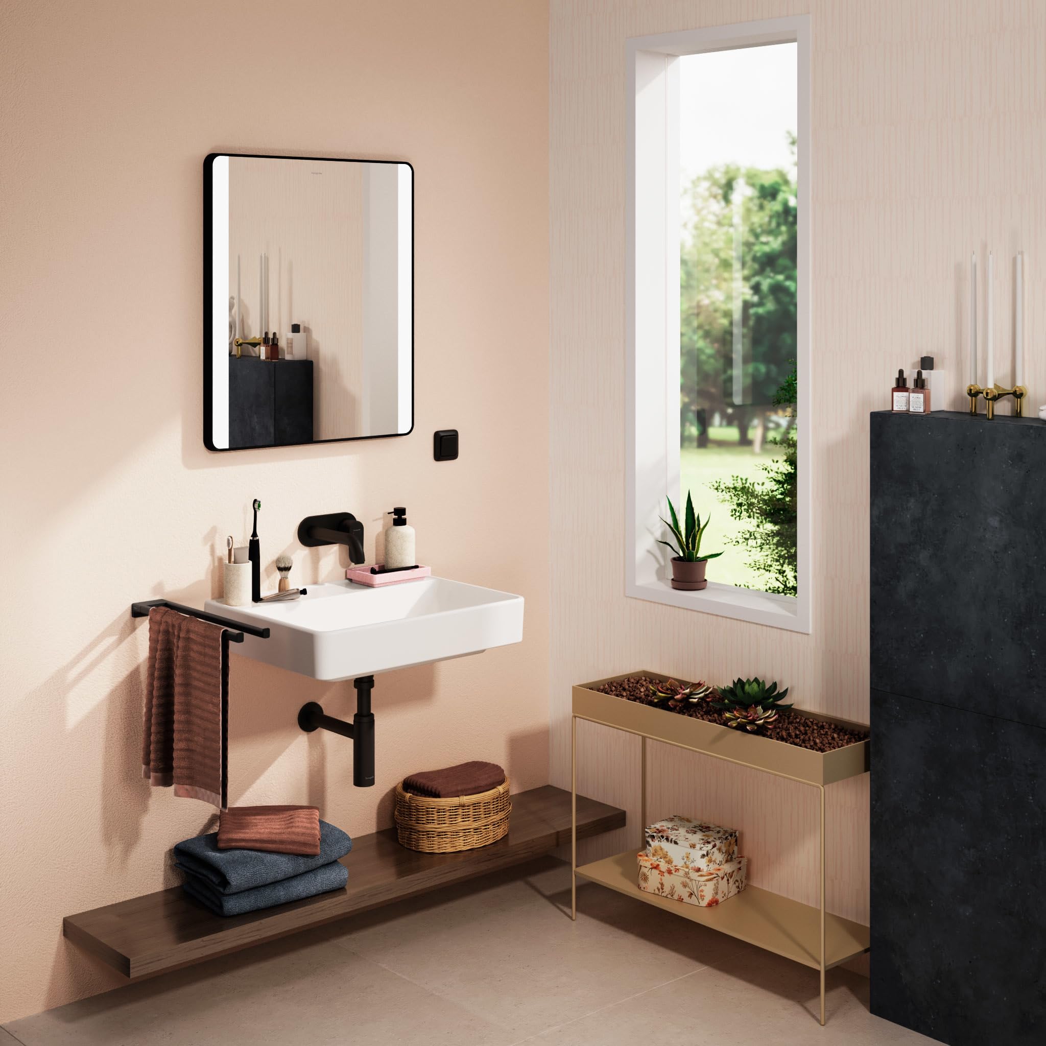 hansgrohe Waschtisch Xanuia Q 600x480mm, ohne Hahnloch/Überlauf, weiß