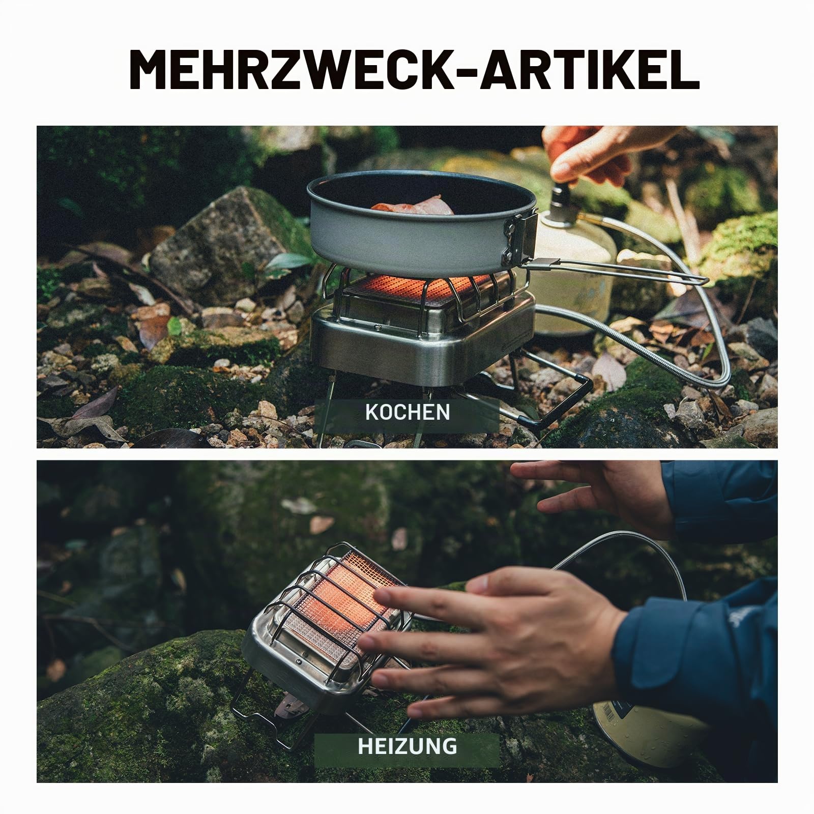 Fire-Maple Sunflower Tragbare Heizung Campingkocher, Outdoor Gasheizung Herd 2 in 1 Funktionalität, Ideal zum Wandern, Angeln, Jagen und Wildtierbeobachtung, Geeignet für 1-2 Personen