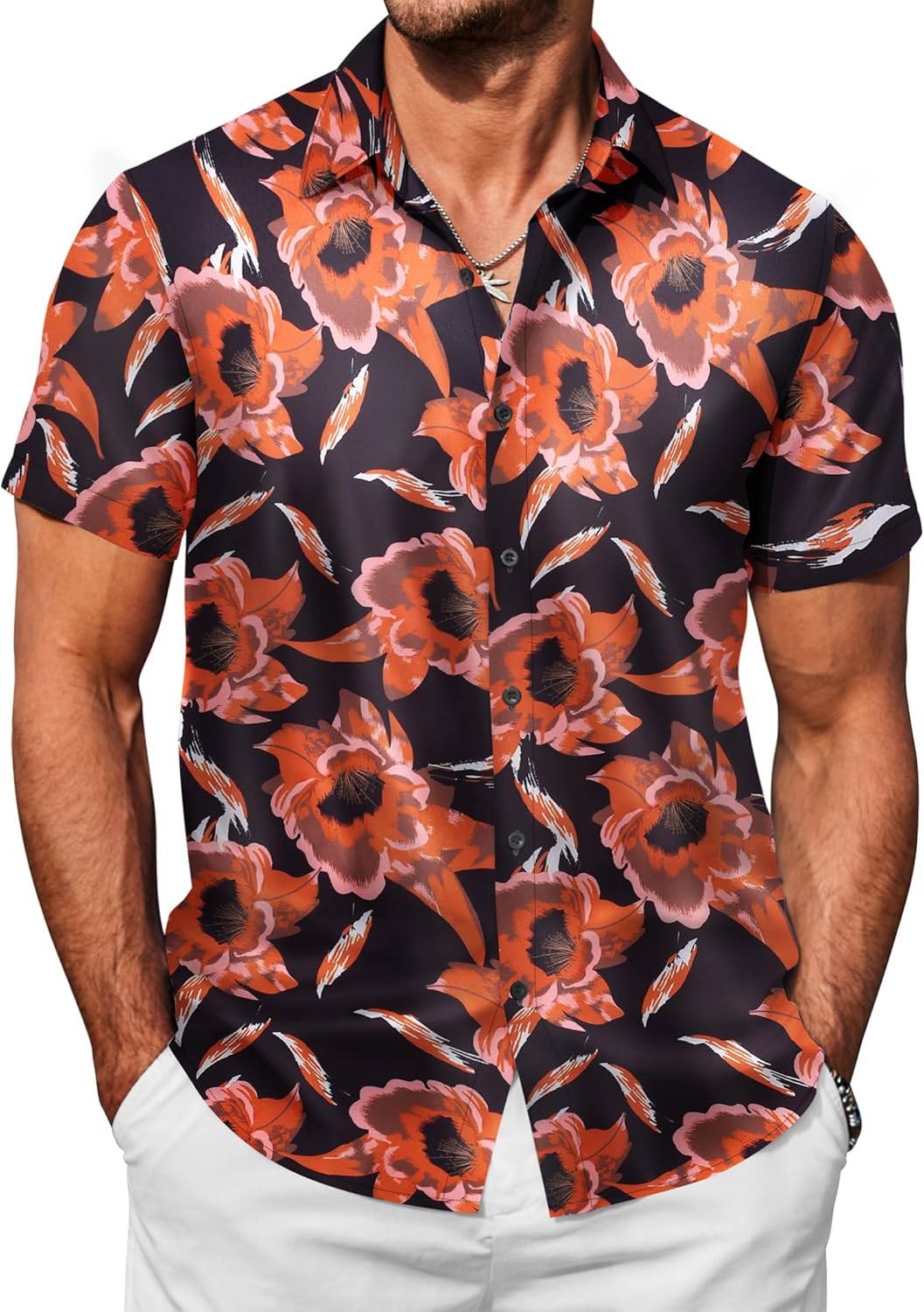 COOFANDY Men's Hawaiian Short Sleeve Button Down Shirts