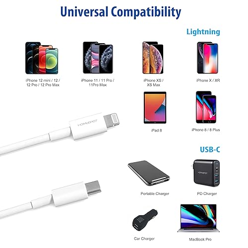 Miniatura 3 de Cable Lightning corto, 8 pulgadas certificado Apple MFi, HomeSpot USB C a Lightning iPhone Cable, carga de entrega de energía para iPhone 13, 12 Pro