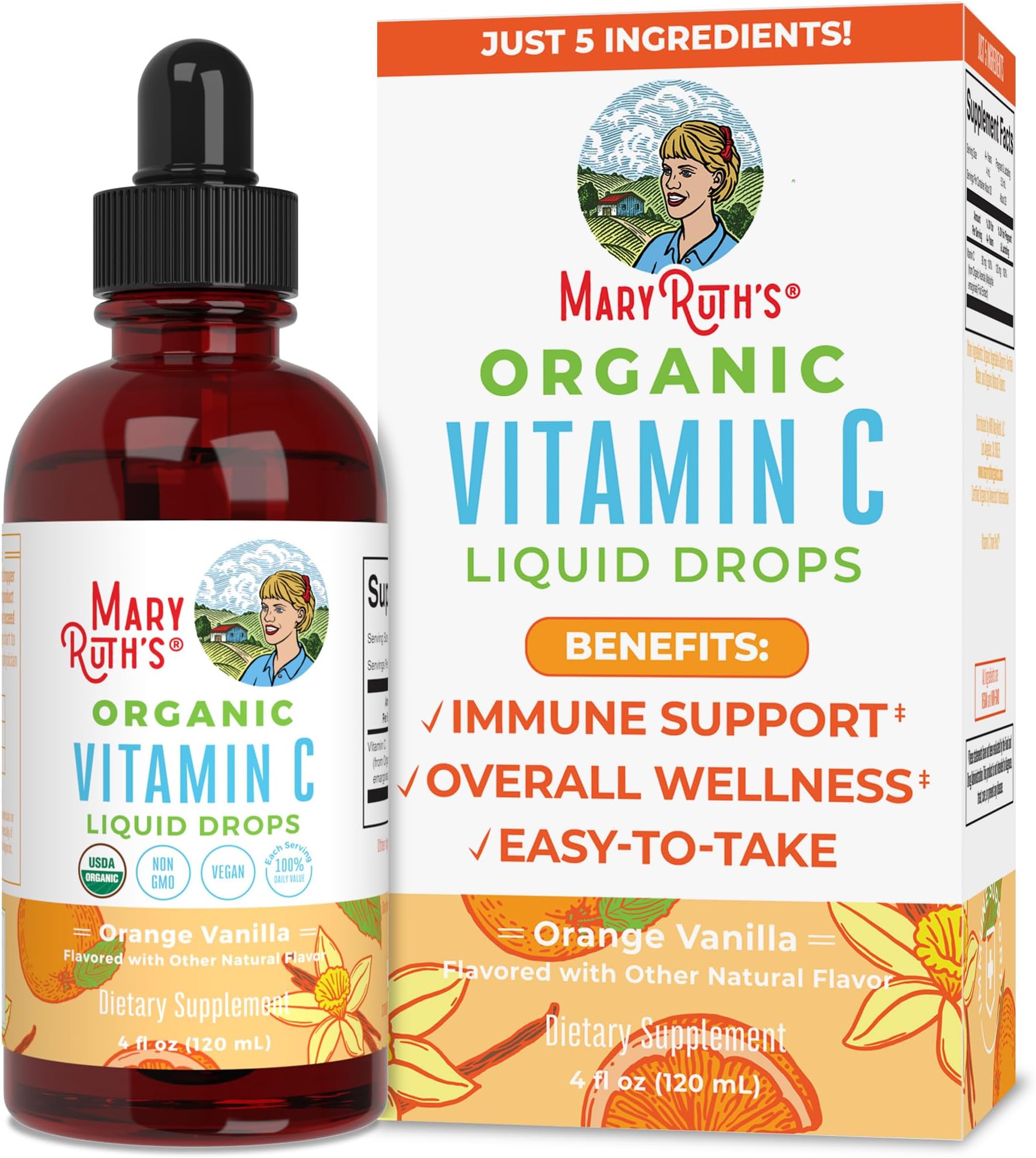 MaryRuth Organics Vitamin C Drops USDA Organic Vitamin C