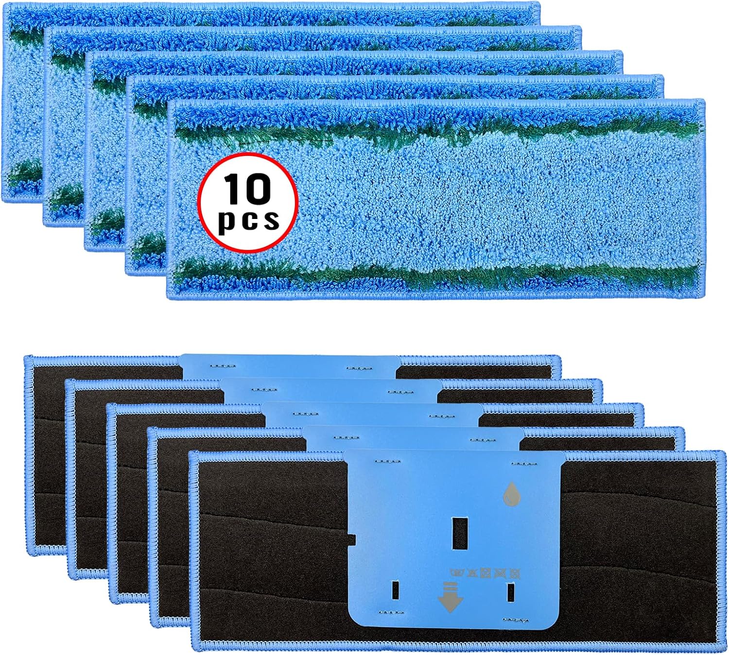 10 Pack M6 Mopping Wet Pads Compatible with iRobot Braava Jet M6 Series (6012) (6112) (6113), Upgraded Robot Mop,Washable Microfiber Replacement Cleaning Pad