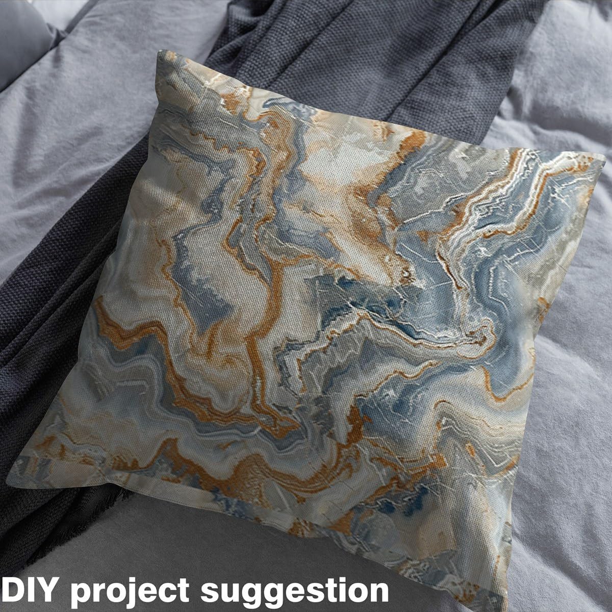 Erosebridal Grey Brown Marble Fabric by The Yard Stone Pattern Upholstery Abstract Texture Decorative Fabric Modern Style Indoor Outdoor for Adult Men Women Waterproof 2 Yards
