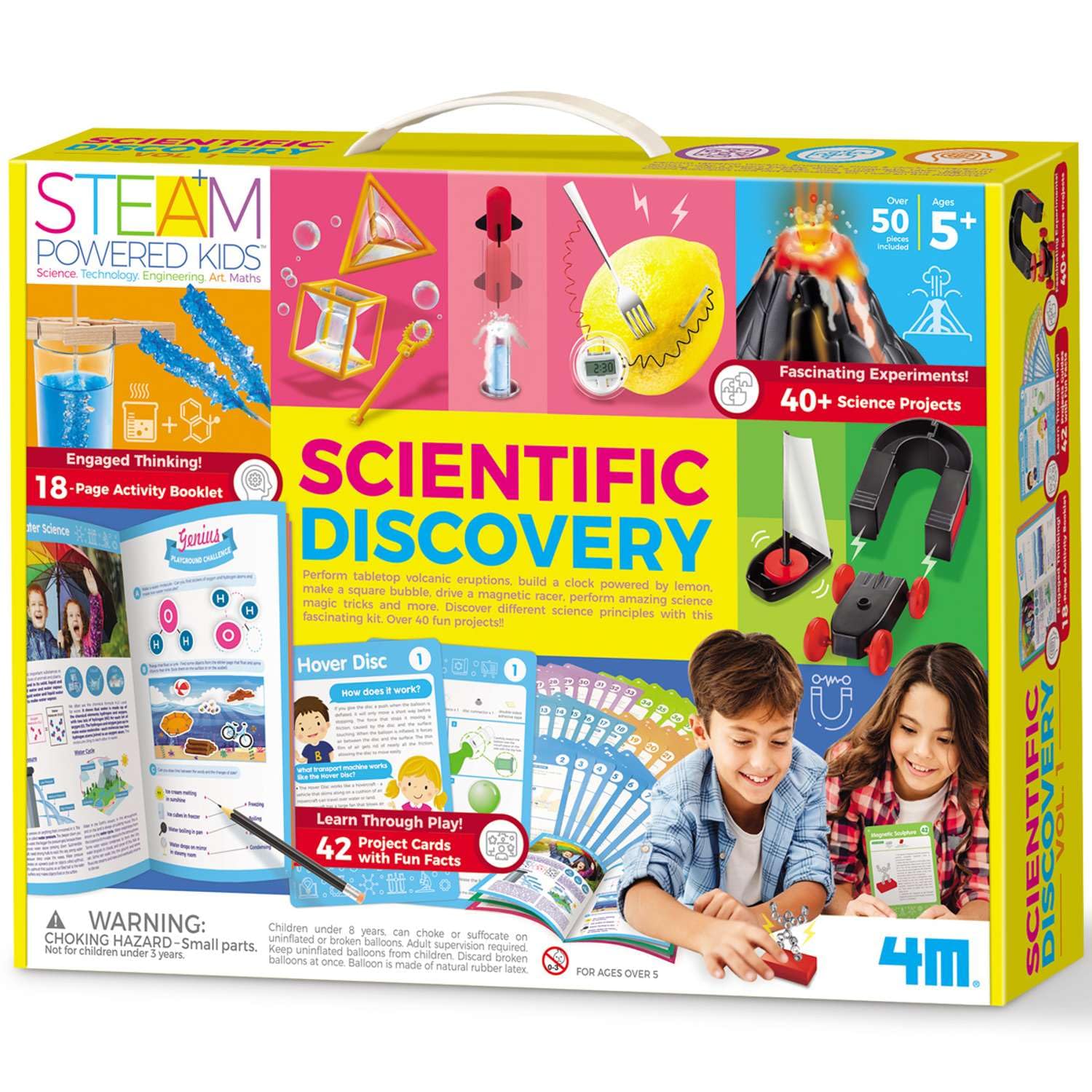 4M STEAM Powered Kids Wissenschaftliche Entdeckung - Experimentierkasten Kinder ab 8 Jahre, Mint Lernspielzeug Wissenschaft Technik Kreativität Set, spannende praktische Experimente, Lernspielzeug
