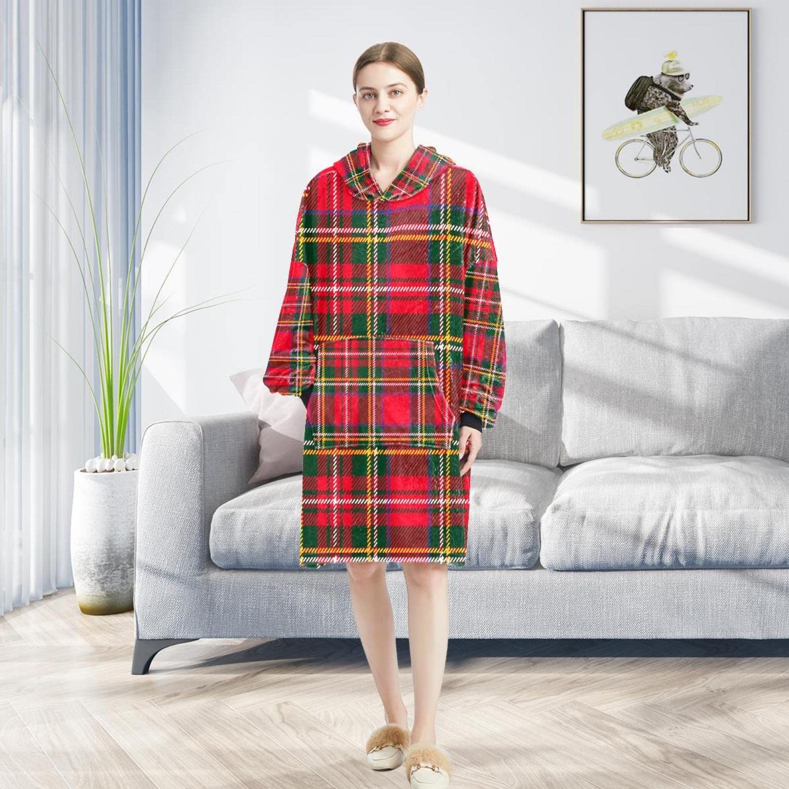 GHP Donna Felpa con Cappuccio Coperta Oversize Indossabile Traspirante Coperta Morbida E