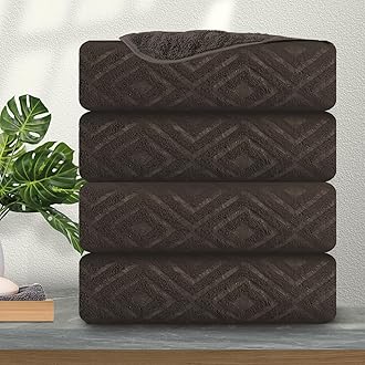 4 Pack Large Bath Towels Set 35"x70" Coffee Oversized Bath Sheet Chair Towels, 600 GSM Ultra Soft & Absorbent Towels for Bathroom, Quick Dry Towel for Gym Hotel Camp Pool