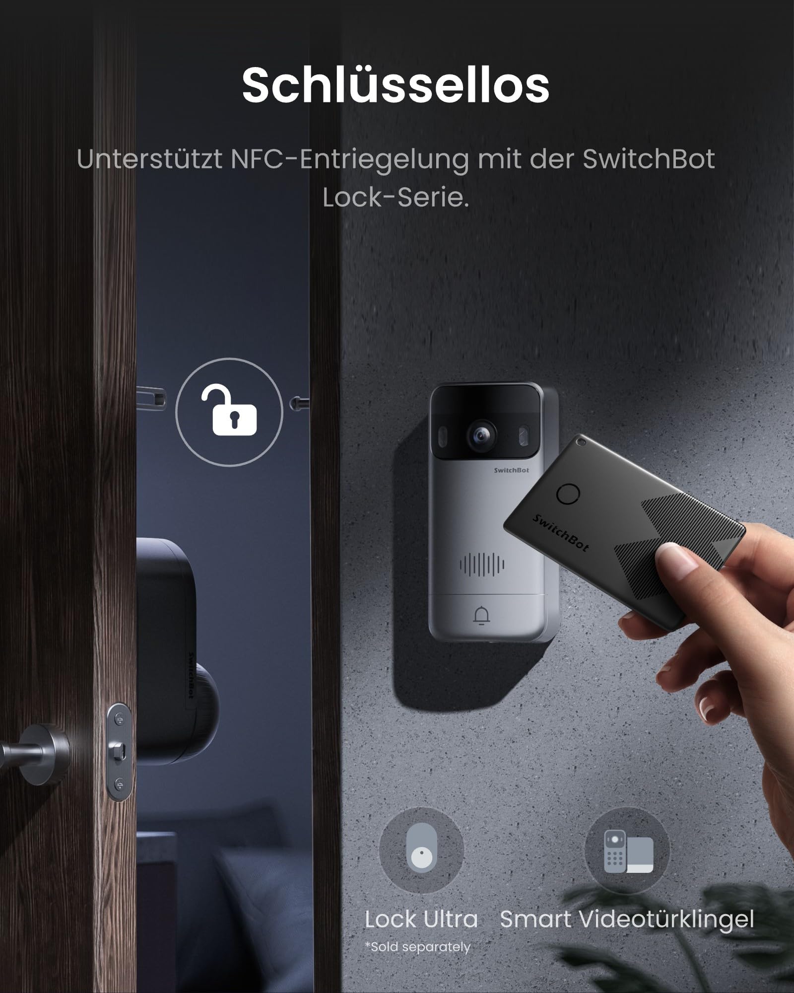 SwitchBot WLAN Türklingel mit Kamera, 2K Video Türklingel mit 4,3 Zoll Farbbildschirm, Smart Türklingel Kamera mit 165° Weitwinkel, 5000 mAh, Zwei-Wege-Audio, Kompatibel mit Alexa