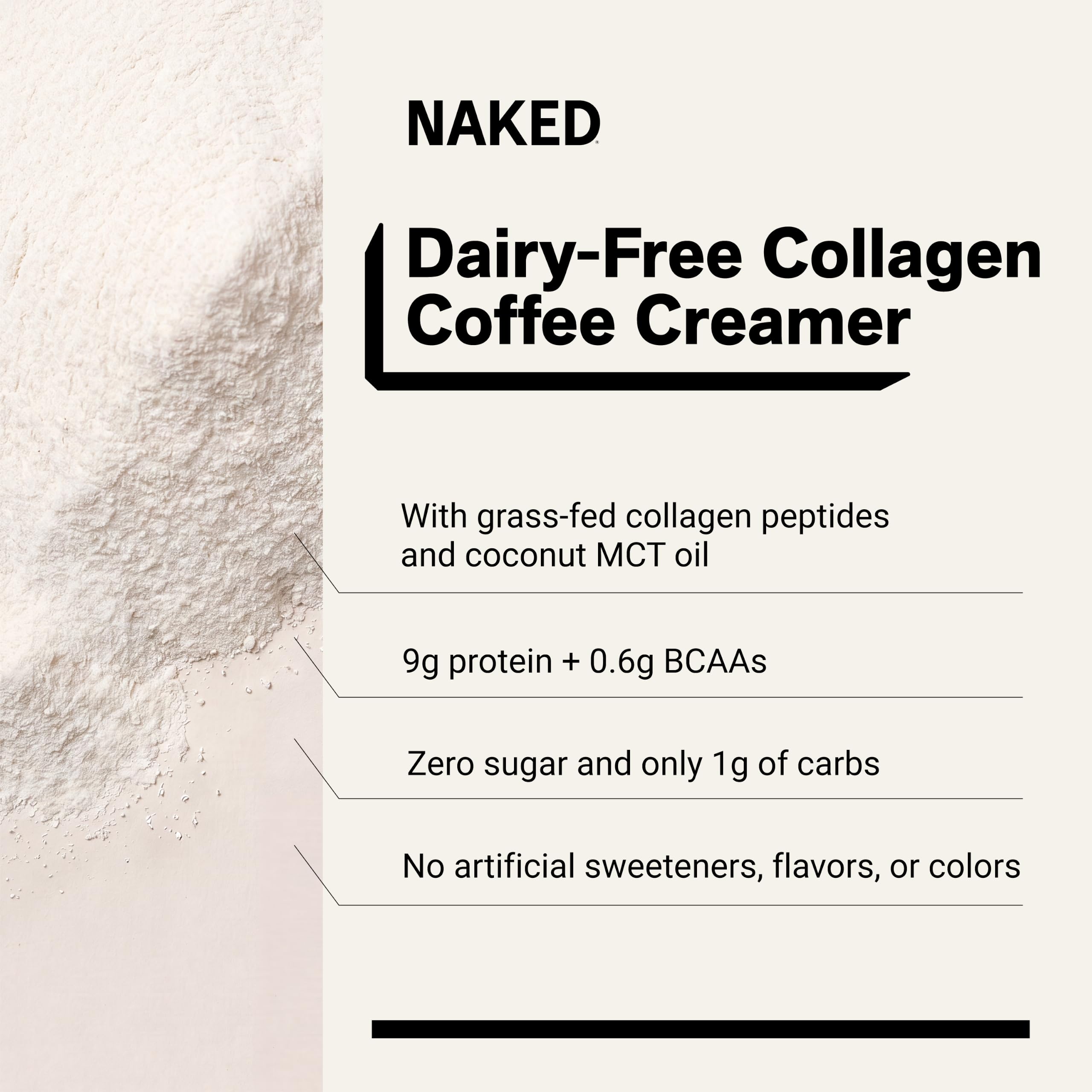 Naked Collagen Coffee Creamer - Vanilla Collagen Creamer For Coffee - Dairy-Free, Gluten-Free, GMO-Free - Support Hair, Skin, and Nails - 40 Servings — Amazon image 4