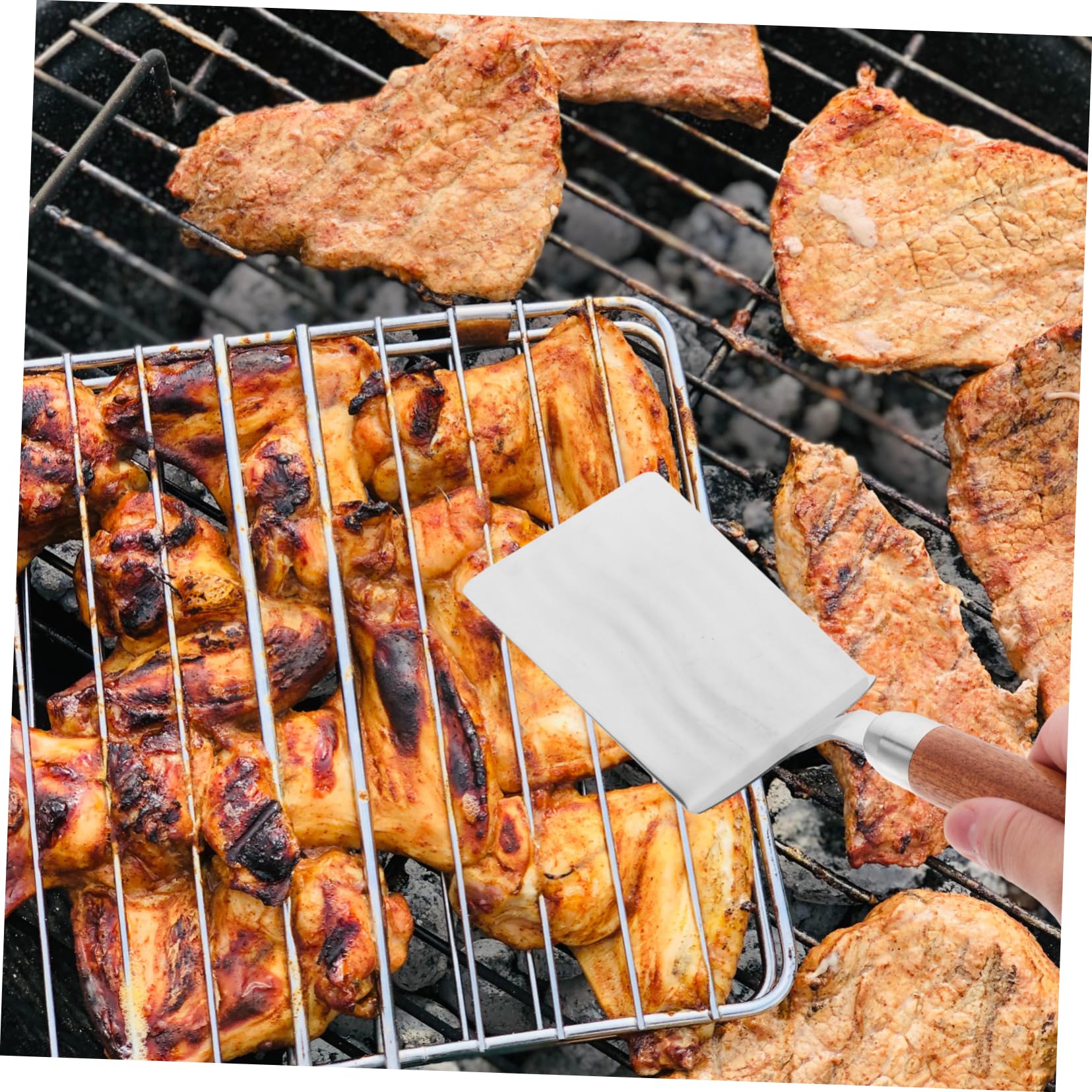 Alipis 5St Kochspatel Kelle Werkzeug Pizza schälen Steakspatel aus Metall Tragbarer Bratsteakspatel Bratspatel Teppanyaki Schaufel Küchenwaren Pfannenwender gebratenes Steak hölzern
