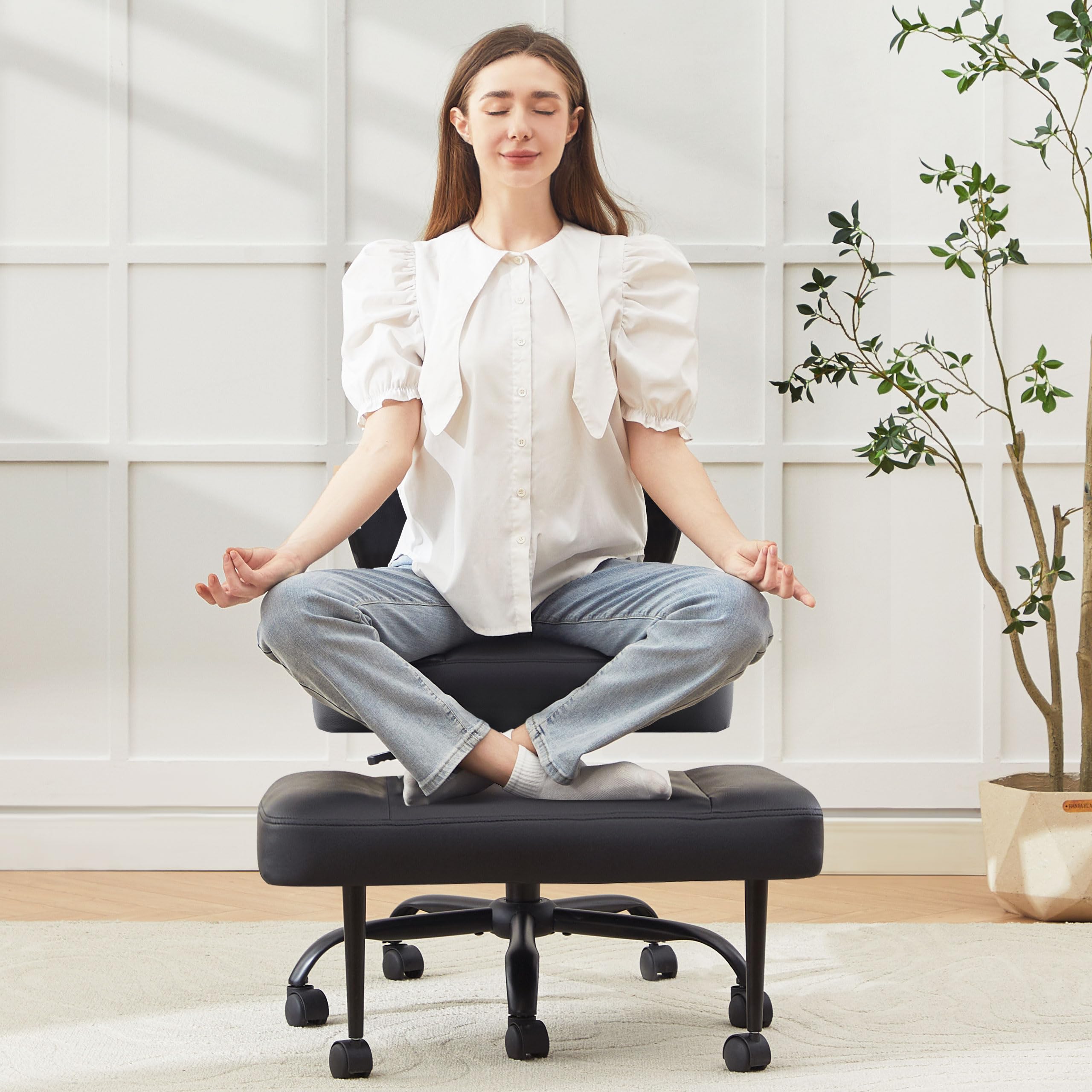 Amazon.com: Criss Cross Legged Office Chair with Wheels,Swivel