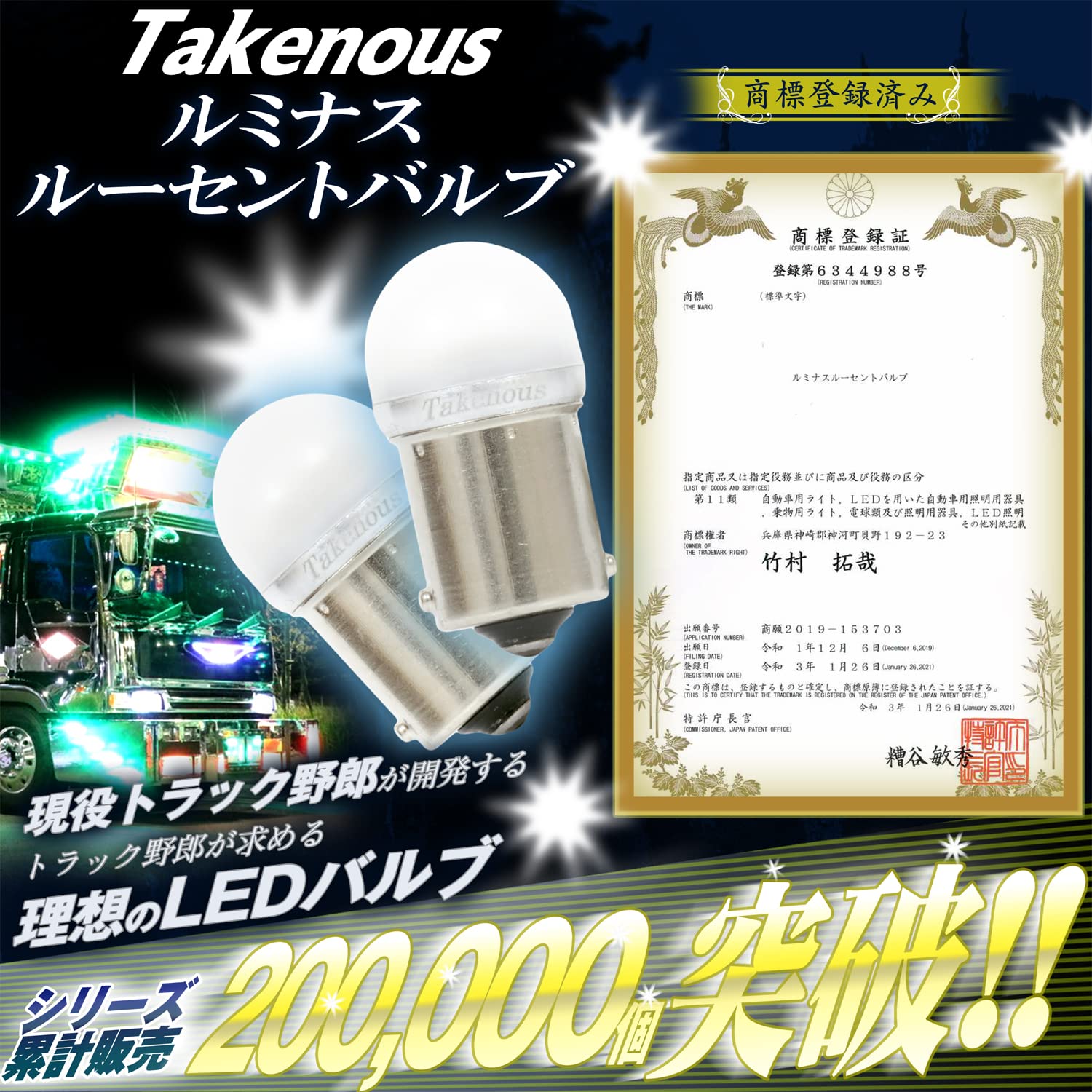 Amazon | Takenous トラック野郎御用達 竹村商会 6v led ルーセント 
