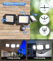 MEIHUA 100W LED Reflektor Mozgásérzékelővel Távirányítóval IP66 Vízálló Kültéri Lámpa 6