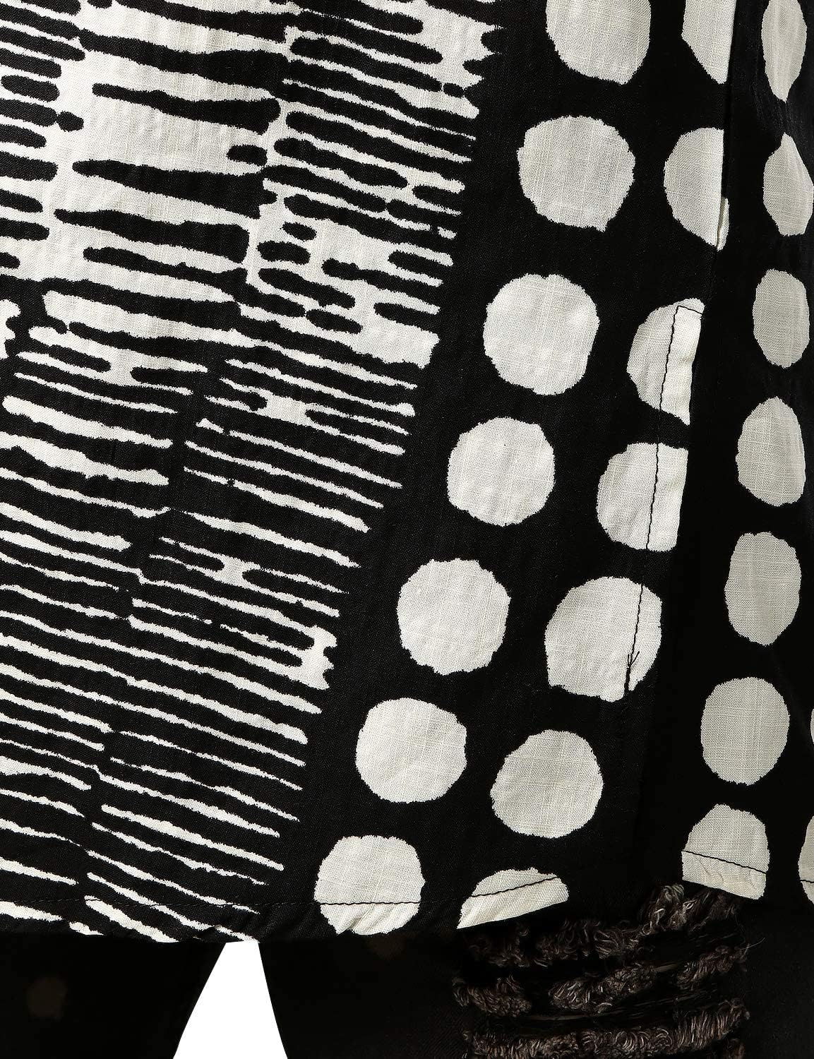 JOGAL Mens Striped Henley Shirt Short Sleeve Traditional African Style Dashiki Shirts - Image 6