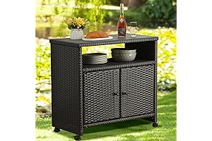 Outdoor Wicker Storage Cabinet for Patio