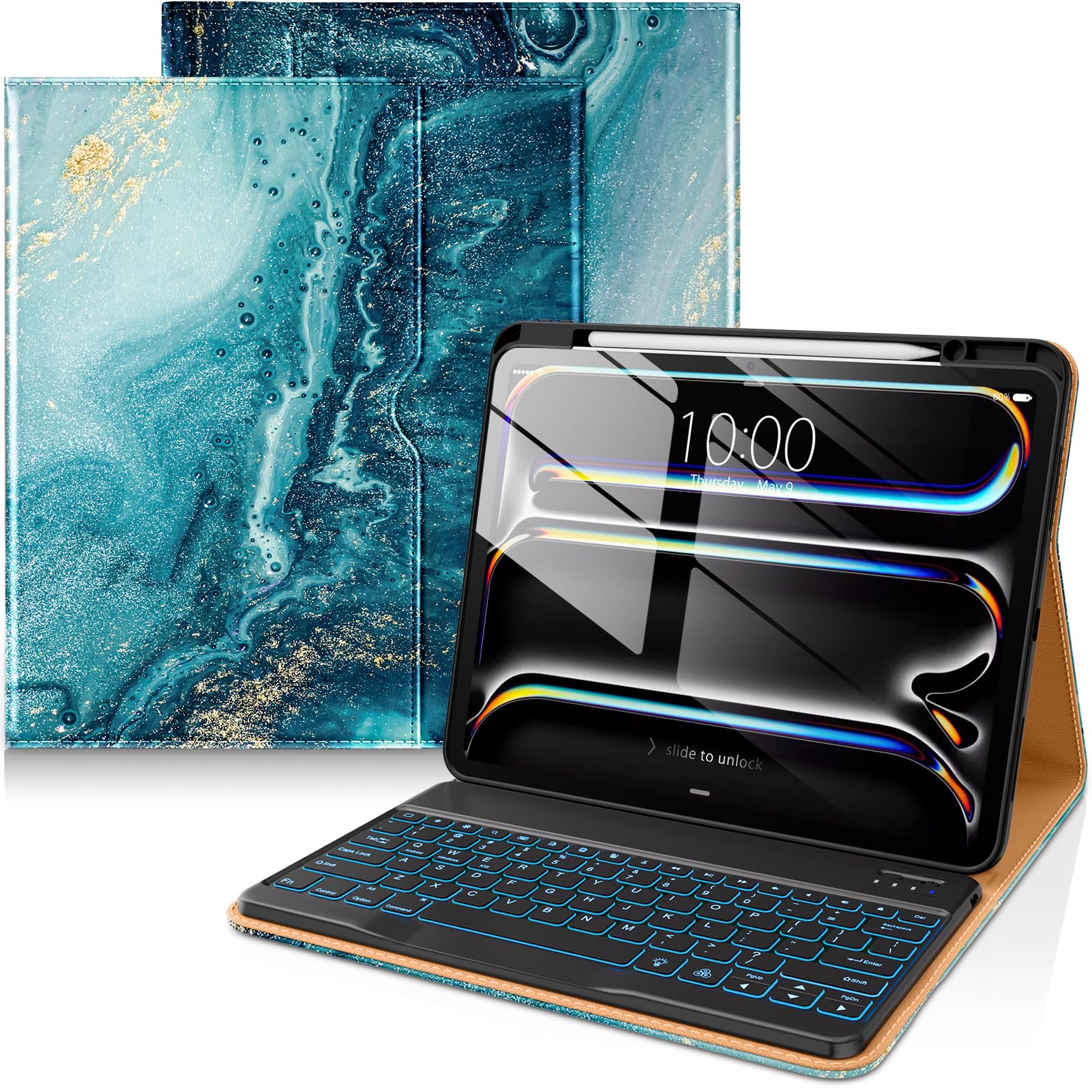 DTTO Keyboard Case for iPad Pro 13 Inch (M5) 2025 / (M4) 2024, Sandy Wave