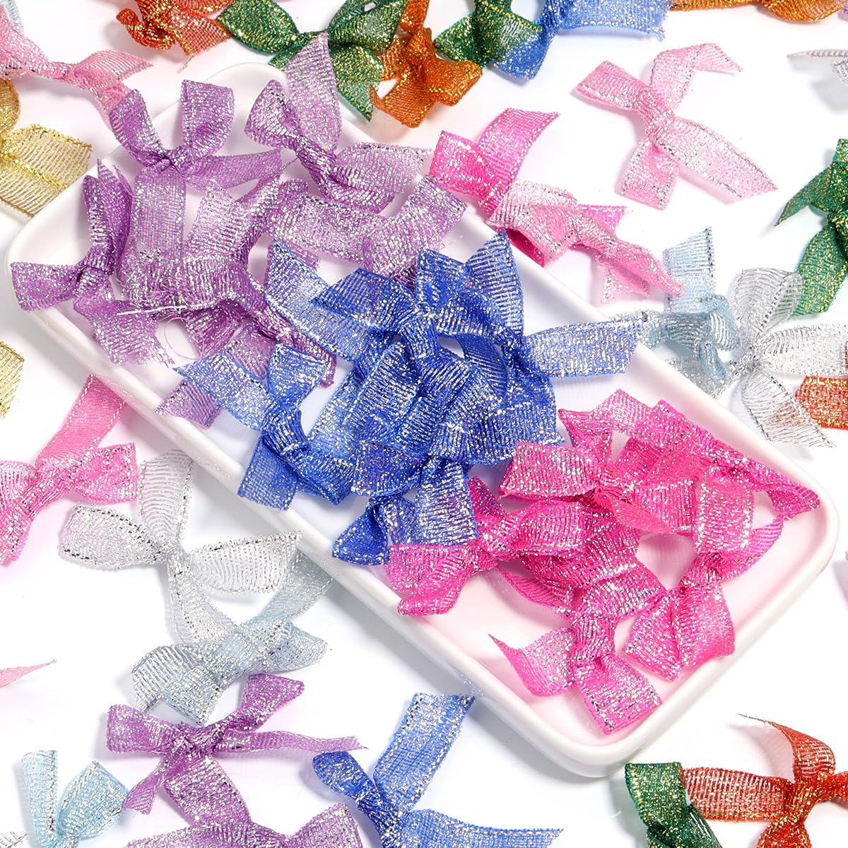 PATIKIL Fiocchi Di Iuta Mini 10 Cm – 12 Pezzi Colorati Per Decorazioni Fai Da Te, Natale E Confezioni Regalo - 3