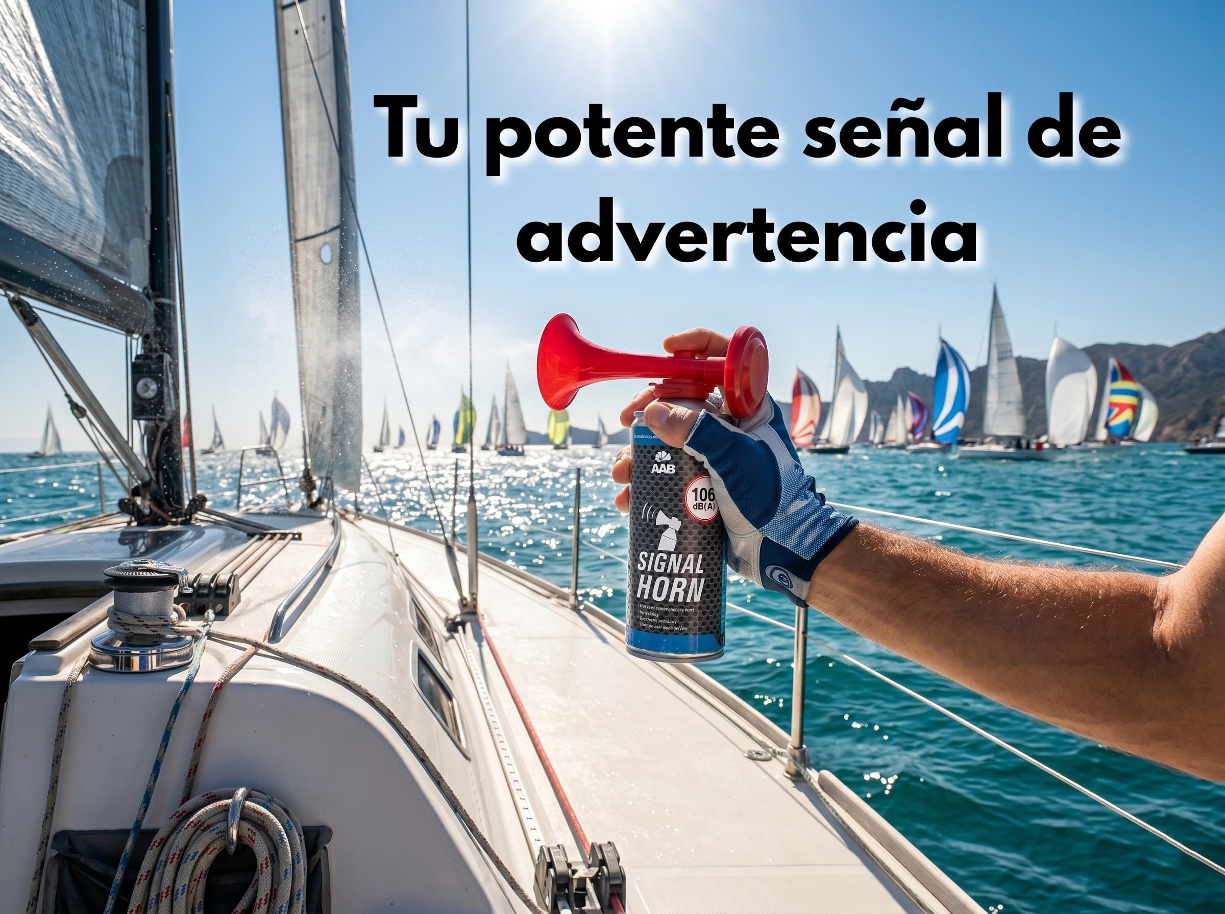 3x AABCOOLING Signal Horn 106 dB(A) - Trompeta Futbol Hasta 120 Señales Cortas, Fanfarria Muy Fuerte, Bocina de Aire Comprimido, Bicicleta Segunda Mano, Car Horn, Bocina Portatil, Bocina Spray