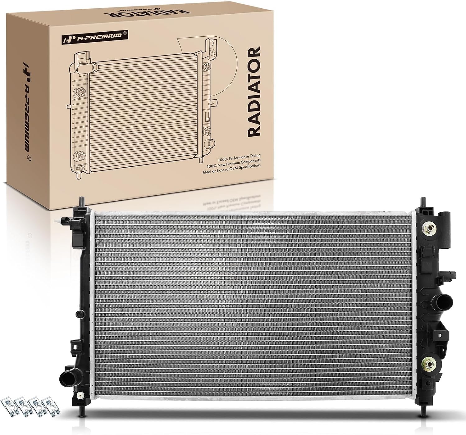 A-Premium Engine Coolant Radiator Assembly with Transmission Oil Cooler Compatible with Cadillac XTS 2013, XTS 2014-2019, 3.6L, Naturally Aspirated, Replace# 2747160