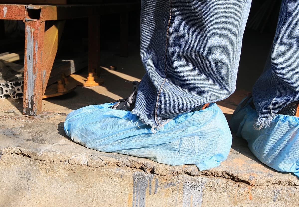 Greenour Case of 600 (300 Pairs) Super Anti-Skid Disposable Shoe Covers Waterproof Durable Extra Thicker Boot Cover