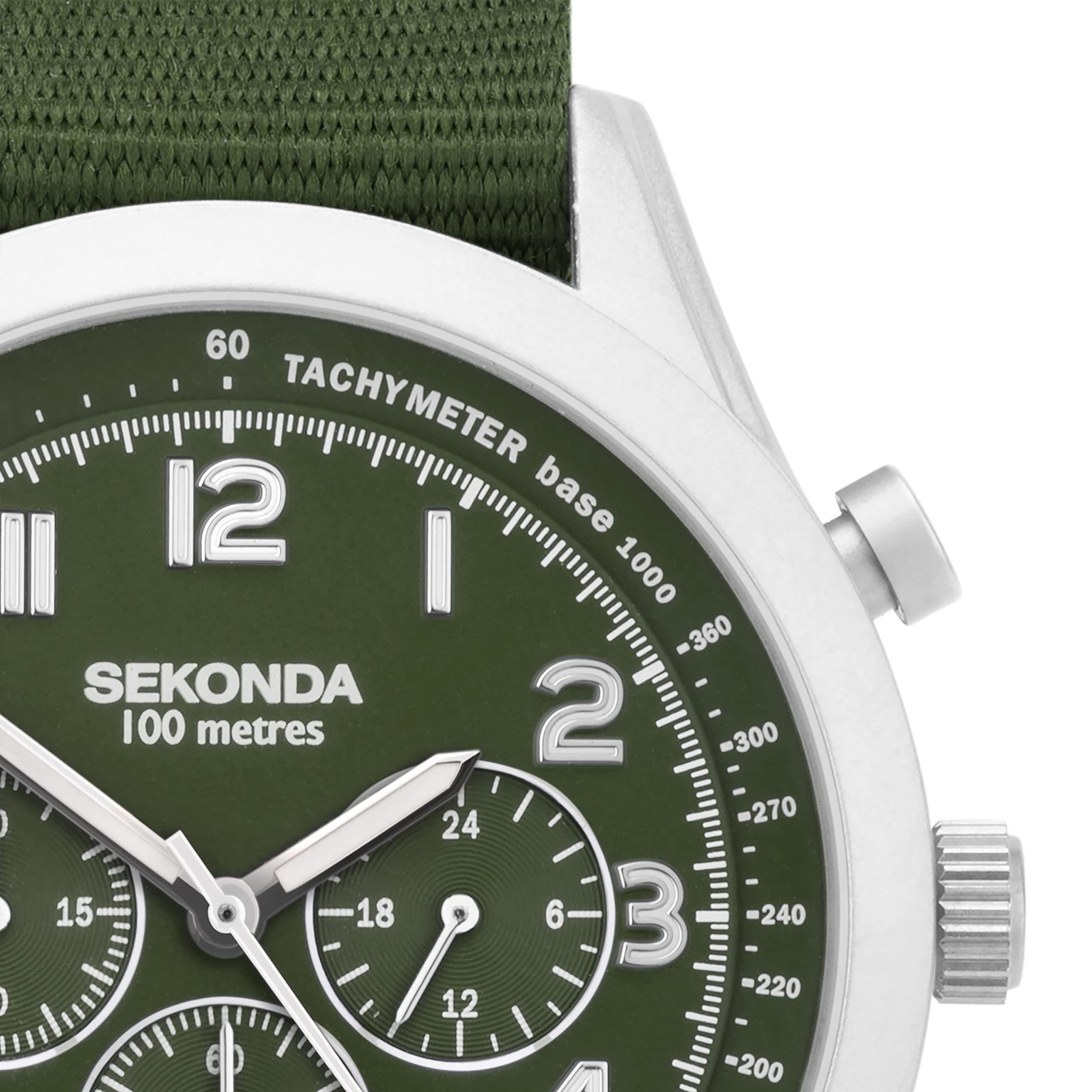 Sekonda Reloj cronógrafo estilo militar para hombre (verde) 30067, verde, Correa