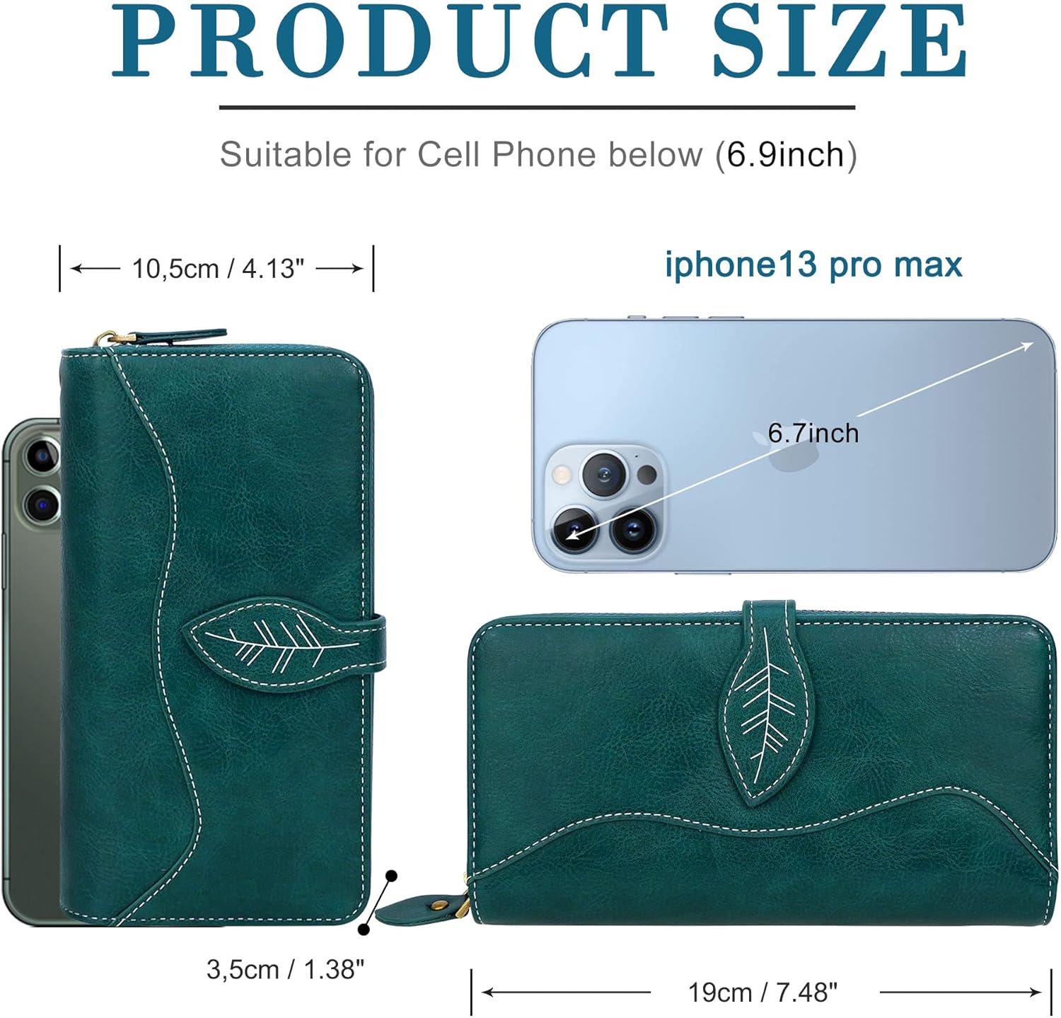 CONISY RFID Wallet Women Large Capacity, Long Leather Clutch Wallet Credit Card Holder for Women with Wristlet - Image 4