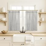 Rideaux en lin pour cuisine, Rideaux de café en pliant 18 Inches Long pour salle de bain,Taupe