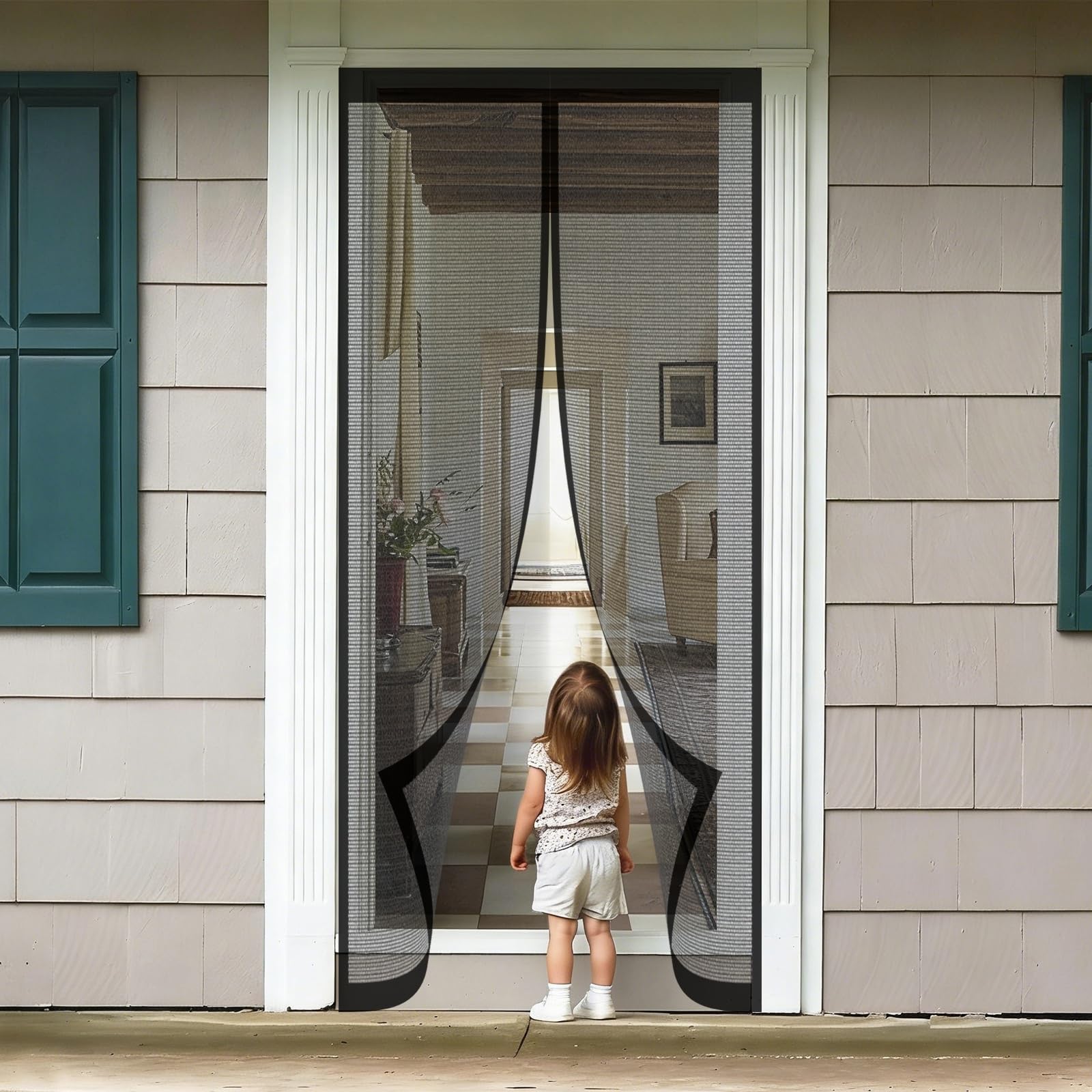 Moustiquaire pour porte anti-insectes rideau magnétique sans percer 144x200