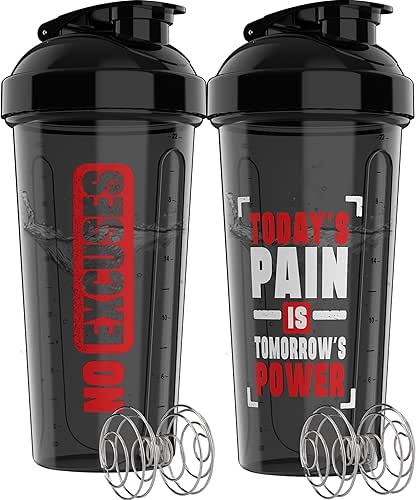 VELOMIX -2 Pack- 28 oz Protein Shaker Bottles for Protein