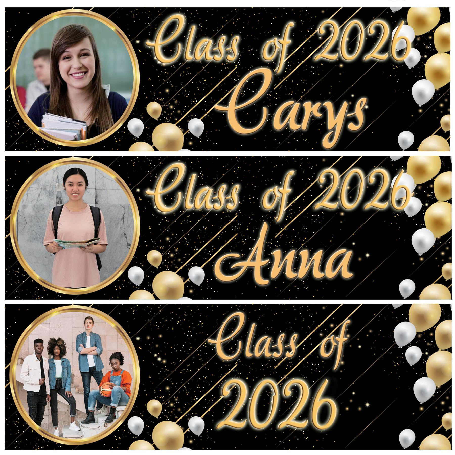 personalised photo school leavers outdoor banner Kids Boy Girl Class 2026 Graduation balloon party banner decoration-any writing