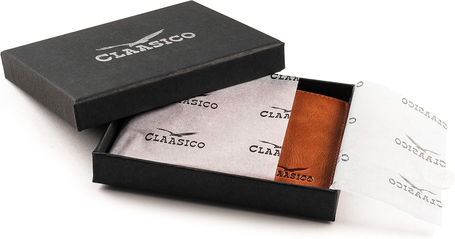 Claasico Men’s Bifold Wallet for Men – Genuine Leather RFID Wallet, Slim Billfold Cardholder w/ID Window – Gift Box Included - Image 7