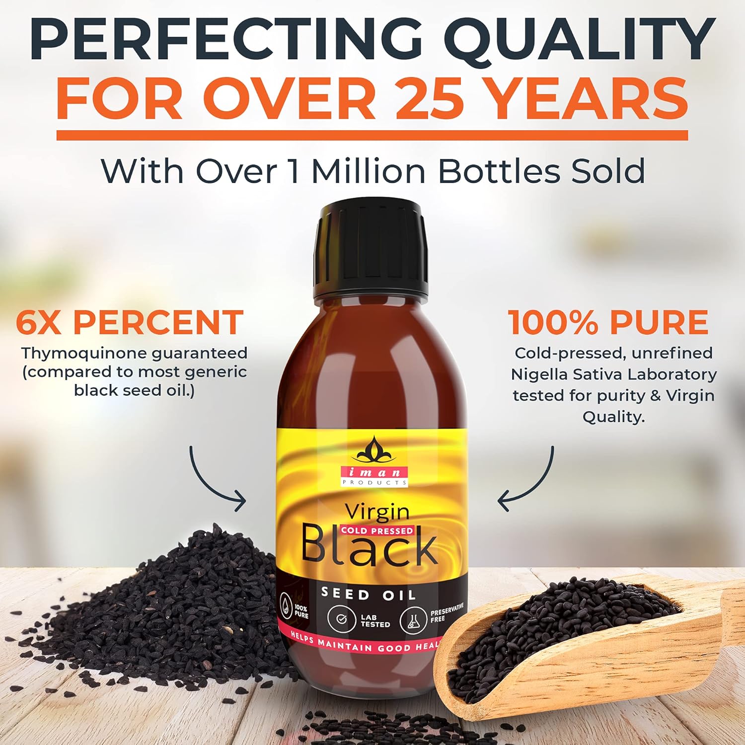 Black Seed Oil 300ml (3x100ml) – 6X% TQ – Max Strength – Certified Cold-Pressed Virgin Quality – Rich in Omega 3 6 & 9 – Vegan Friendly – Est.1995