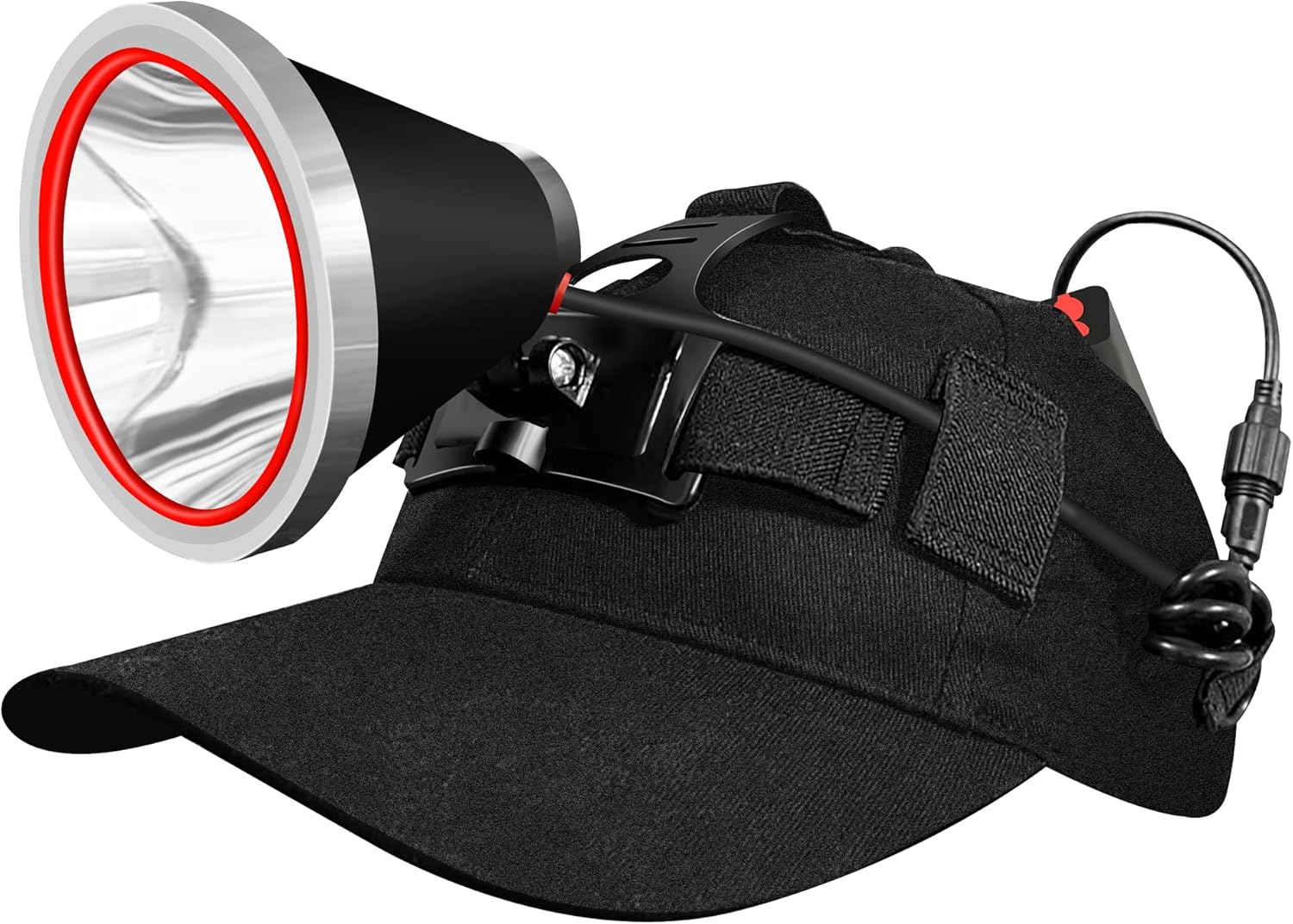 BIGSUN Q953 Rechargeable Spotlight Flashlight with Headlamp Cap